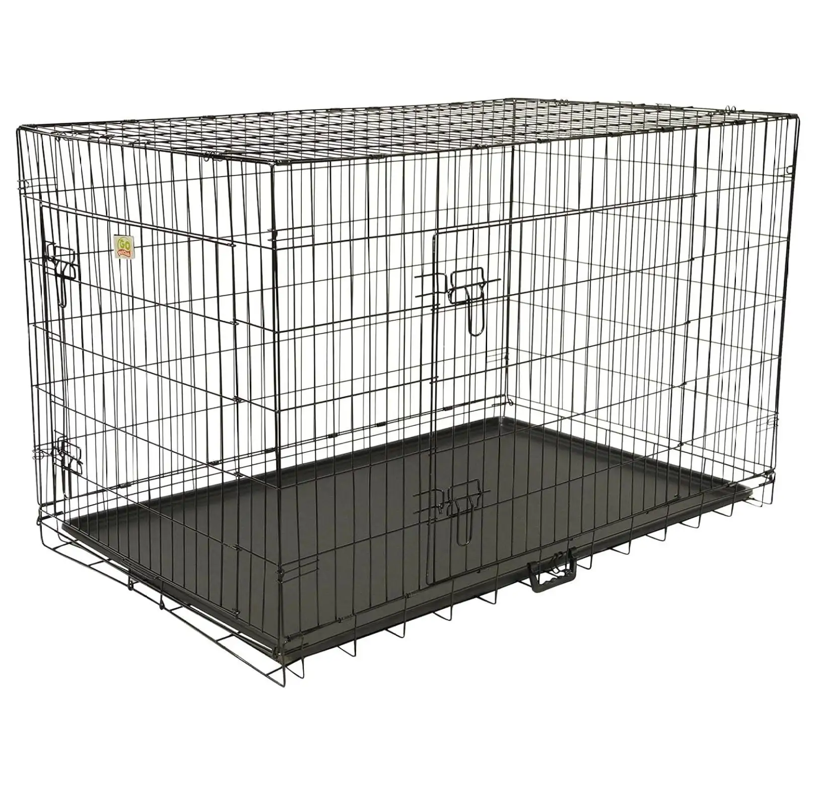 BIN24 42-Inch Two Door Folding Metal Cage with Divider