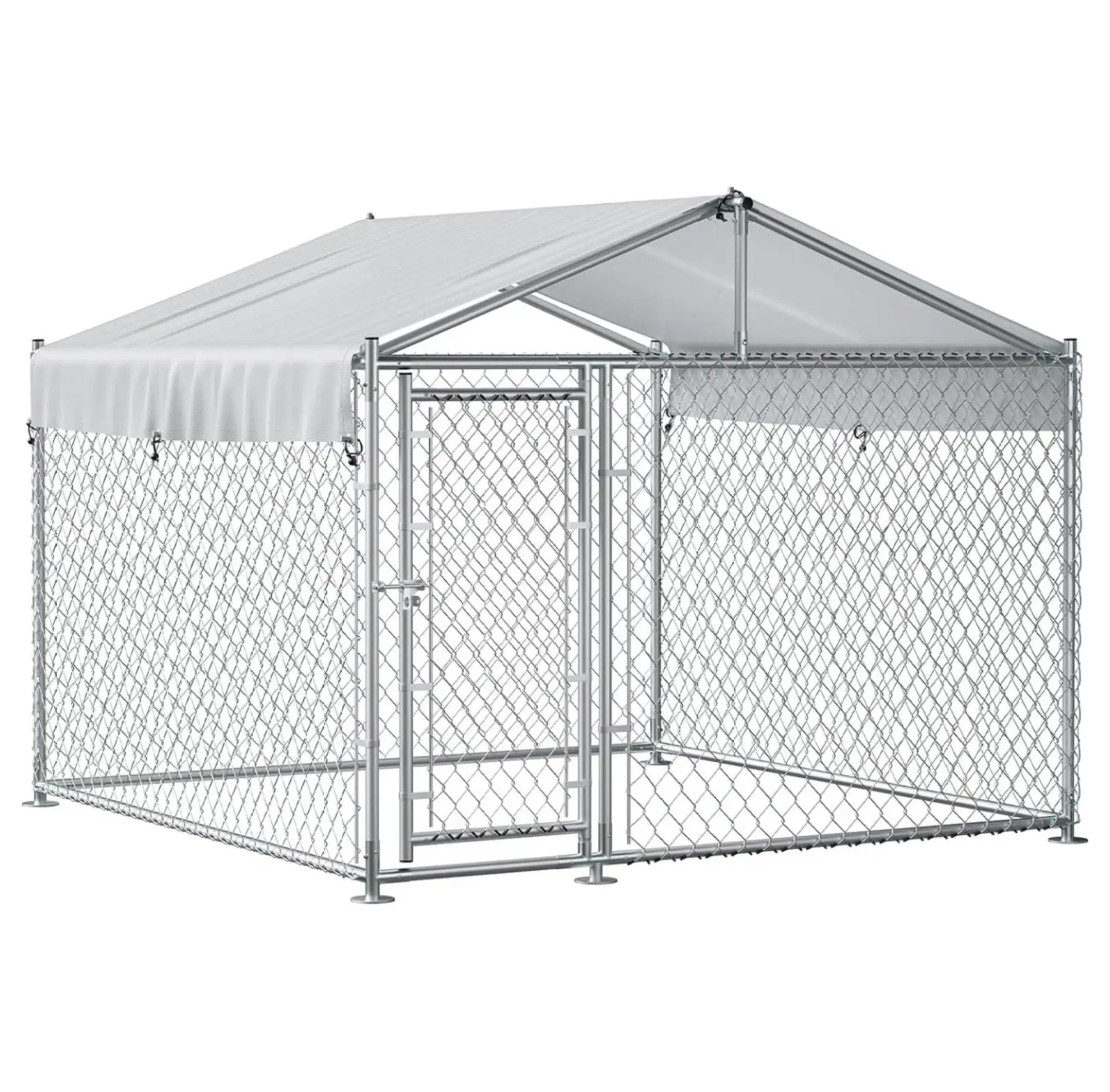 BIN24 Large Dog Kennel Outside. Heavy Duty Dog Kennel Outdoor Pen Enclosure with Waterproof and Anti-UV Roof. Dog House for Backyard. 6.56' x 6.56' x 4.33'