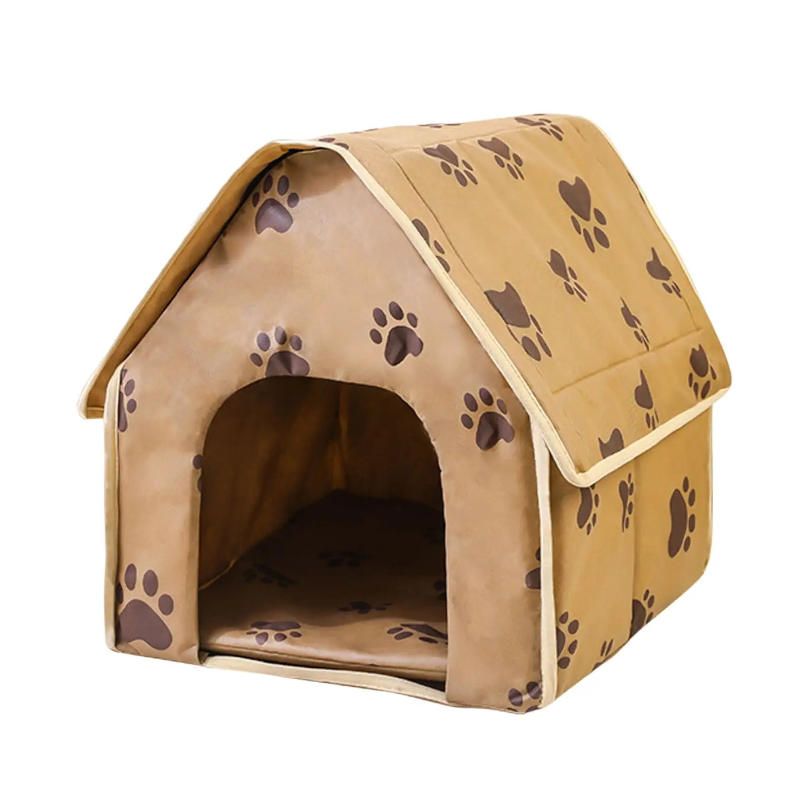 BOLUOYI National Pet Month Pet Home Kennel Footprint Pattern Collapsible Convenient Small and Medium Indoor Pet Home