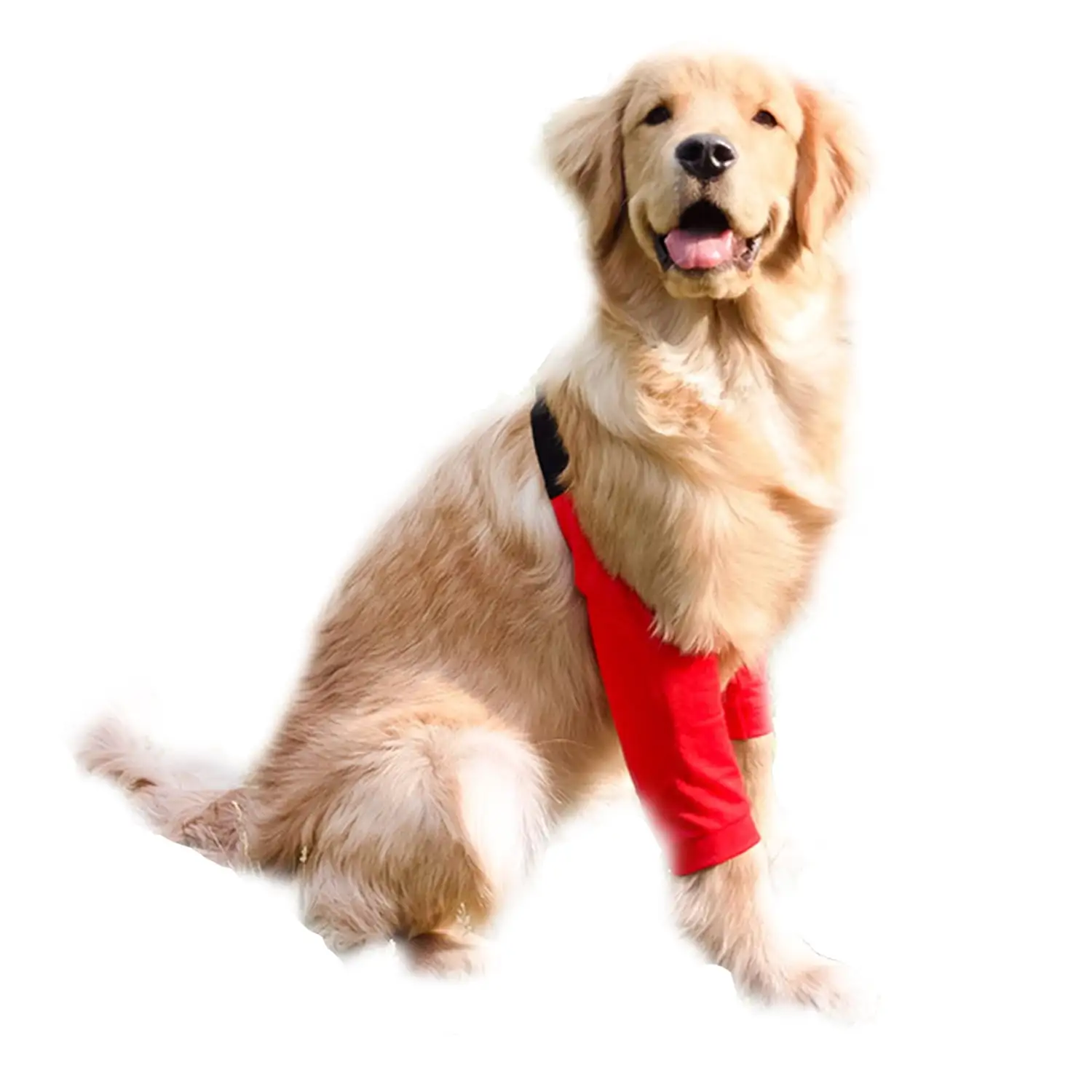 BT Bear Dog Elbow Protector. Dog Front Leg Recovery Sleeve for Prevent Licking Wound. Elbow Sleeves with Mesh Pad for Medium Large Dogs Red L