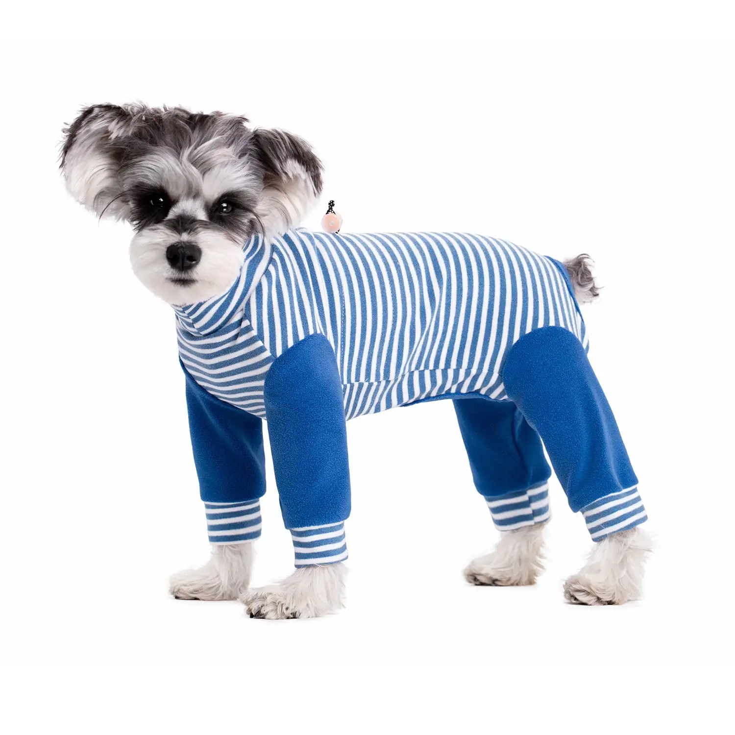 BT Bear Small Dog Jumpsuit. Small Dog Recovery Suit. Stripe Anti-Shedding Dog Pajamas Pjs. After Surgery Dog Onesie Shirt. Dog Sweater Coat for Puppy Small Dog Blue S