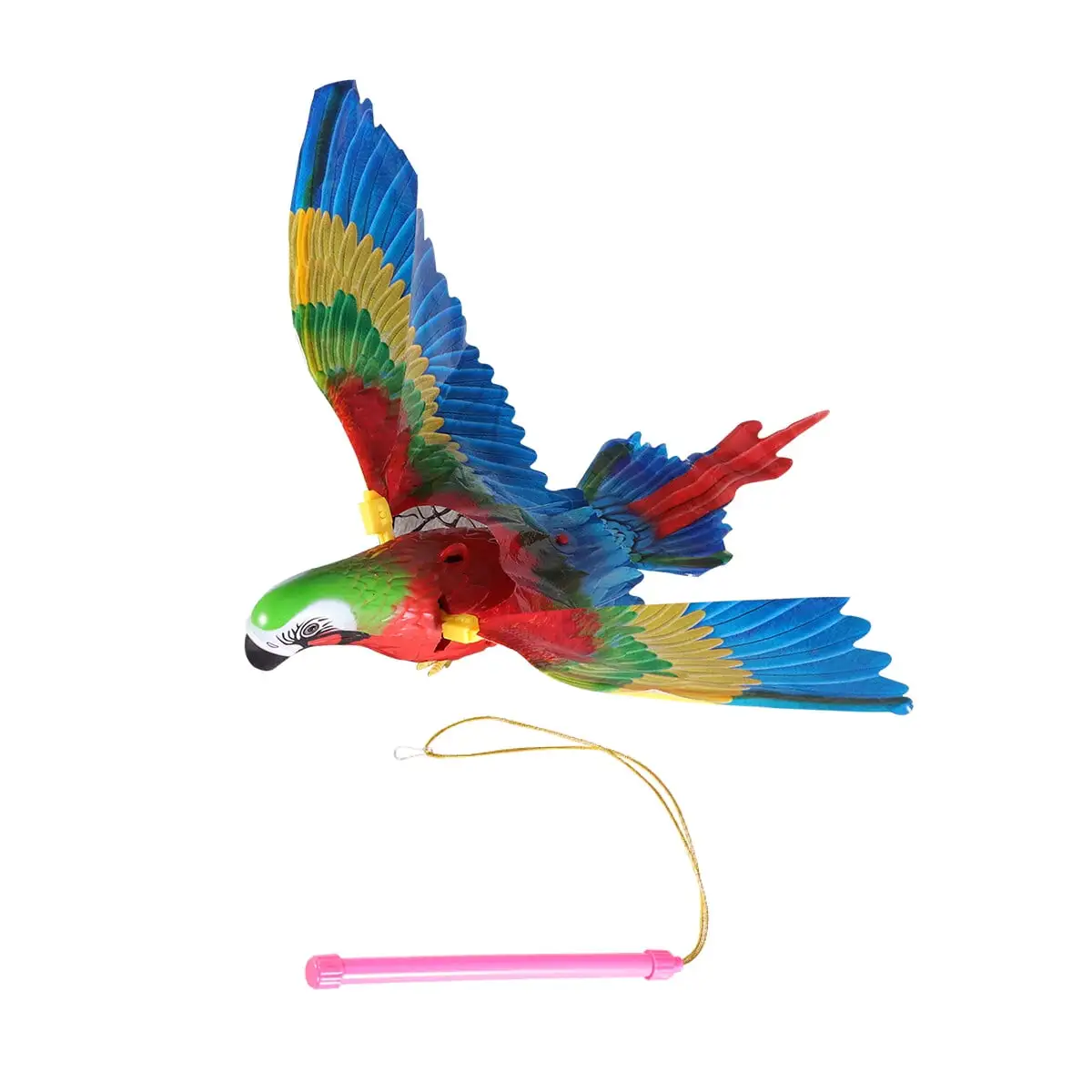 Baby Electronic Parrot Toy Flying Sling Hovering Birds Toy with Flashing Sound Gift with Stick No Batteries