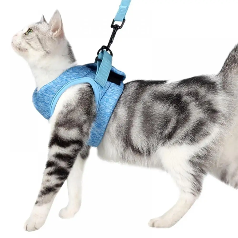 Balems Cat Harness and Leash Set for Walking. Escape Proof Soft Adjustable Vest Harnesses for Cats. Easy Control Breathable Strips Jacket.Step-in Comfortable Outdoor Vest