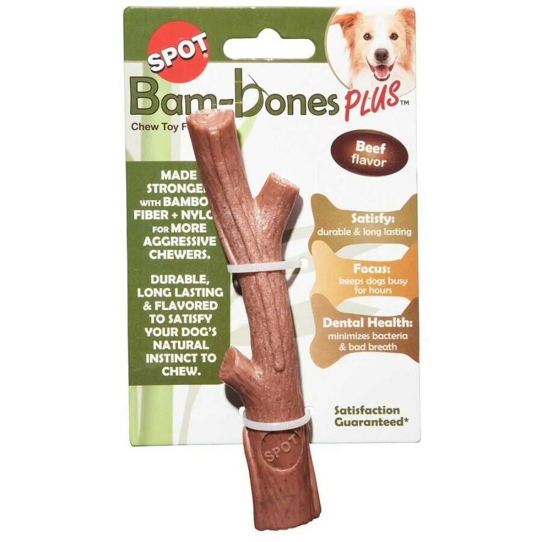 Bam-Bone Plus Branch Beef Dog Chew Toy