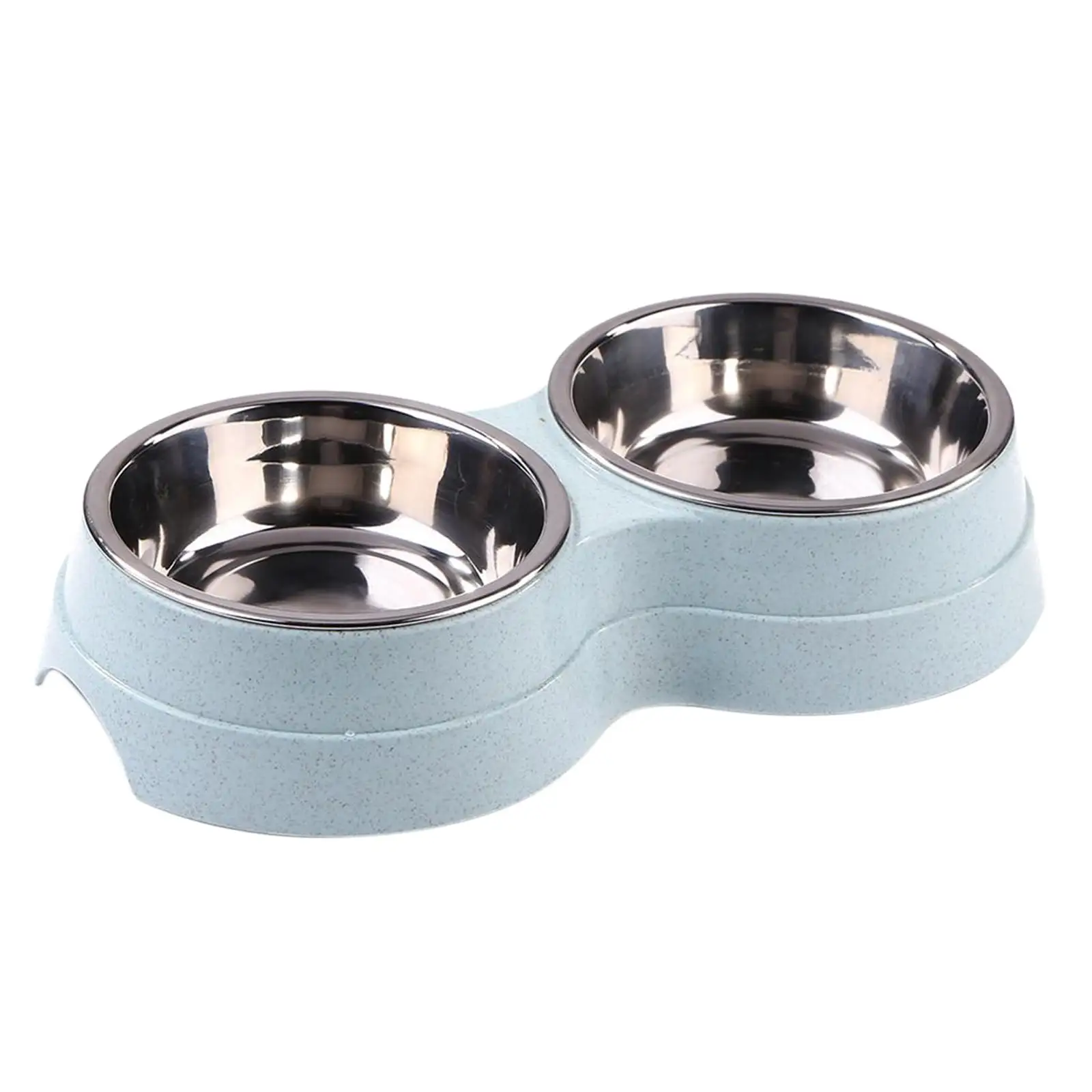 Bbyt Tableware Dog Double Bowl Puppy Food Feeder Stainless Steel Drinking Dish Feeding Supplies Small Dog Accessories Stainless Steel