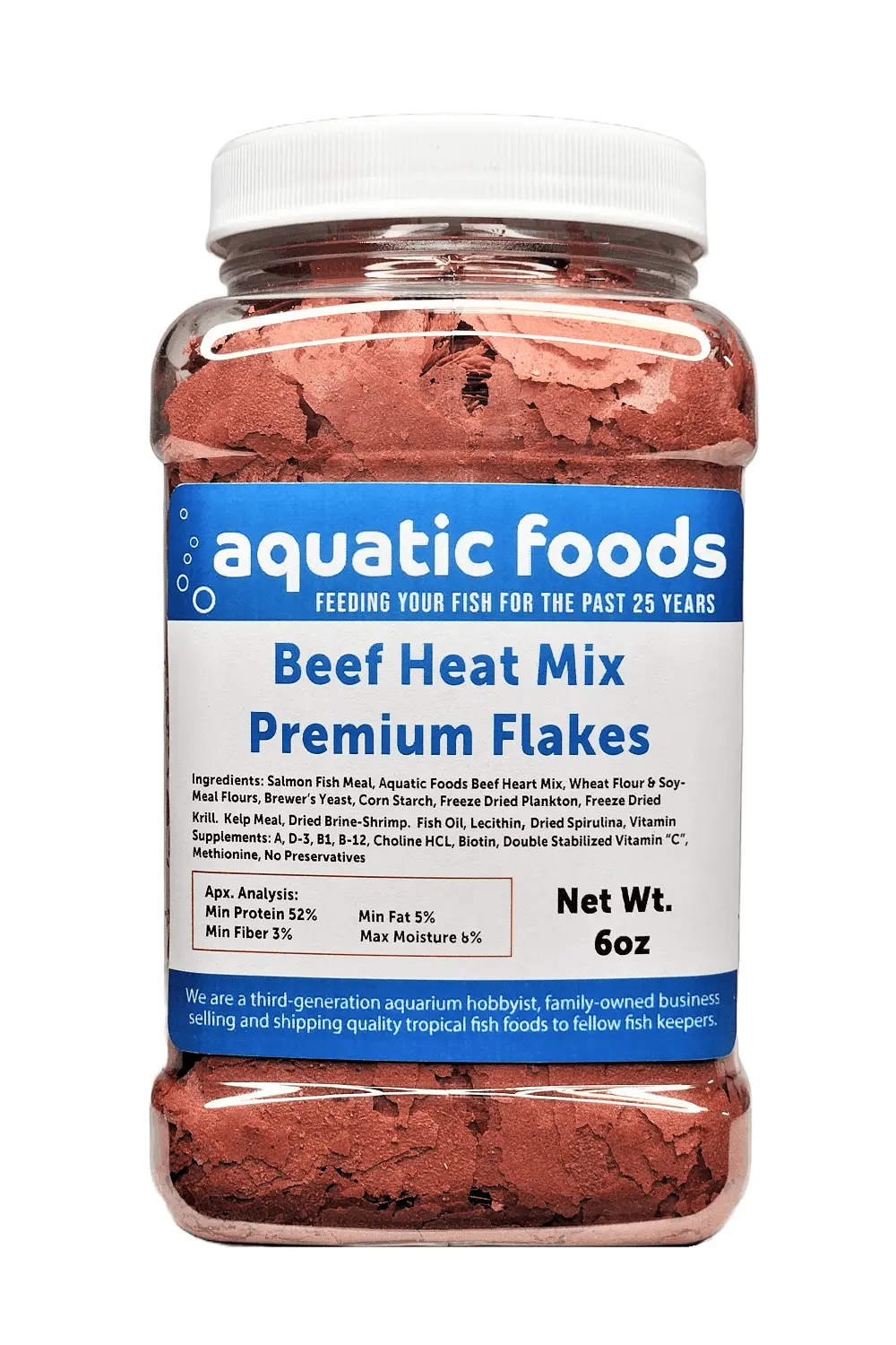 Beef Heart Custom Mix Flakes of Beef Heart. Shrimp Prawns for Color Enhancing Premium Flakes for Cichlids. Discus. Tropical Fish6oz Med Jar