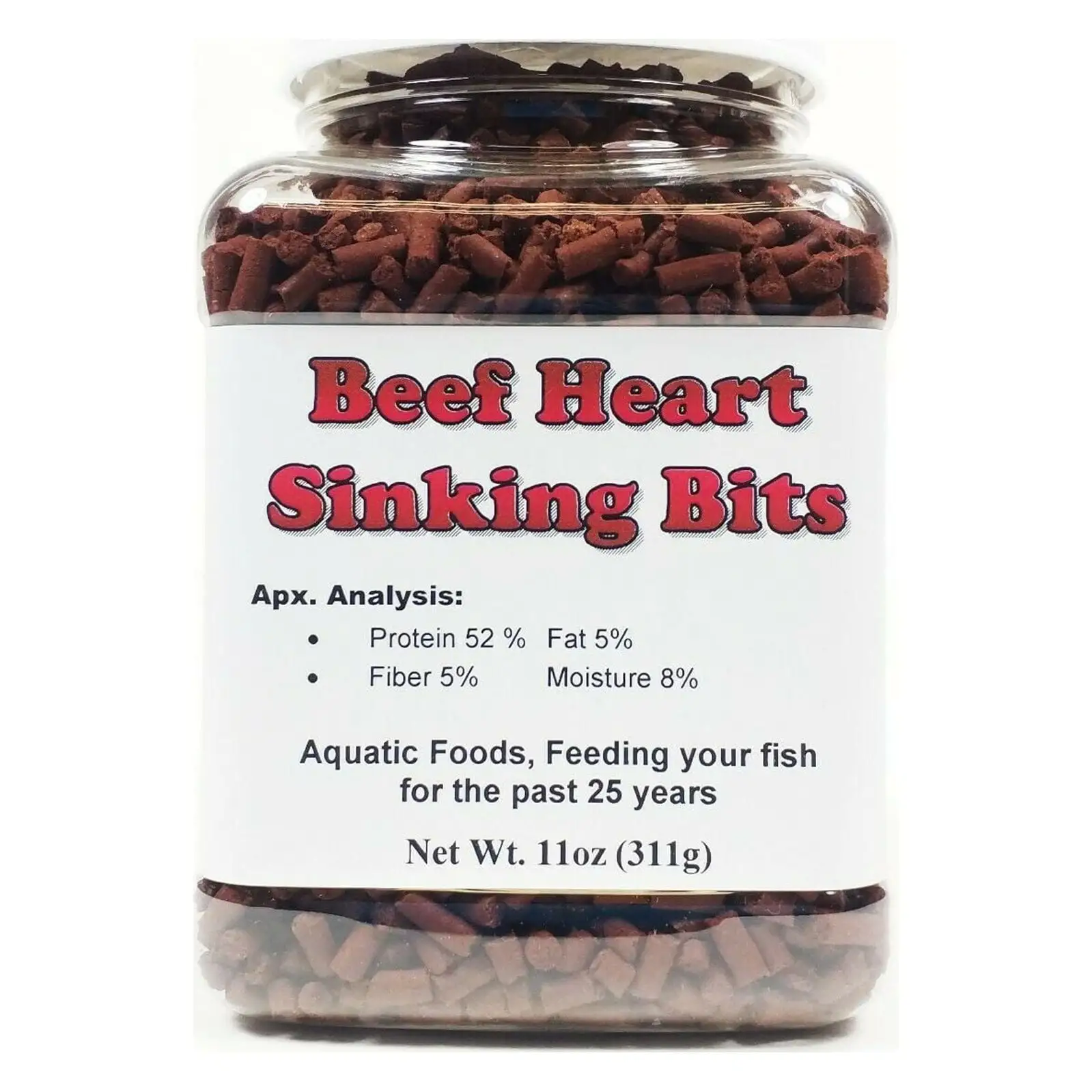 Beef Heart Sinking Bits. Perfect for Discus. Cichlids & All Types of Tropicalsa?|11oz Small Jar