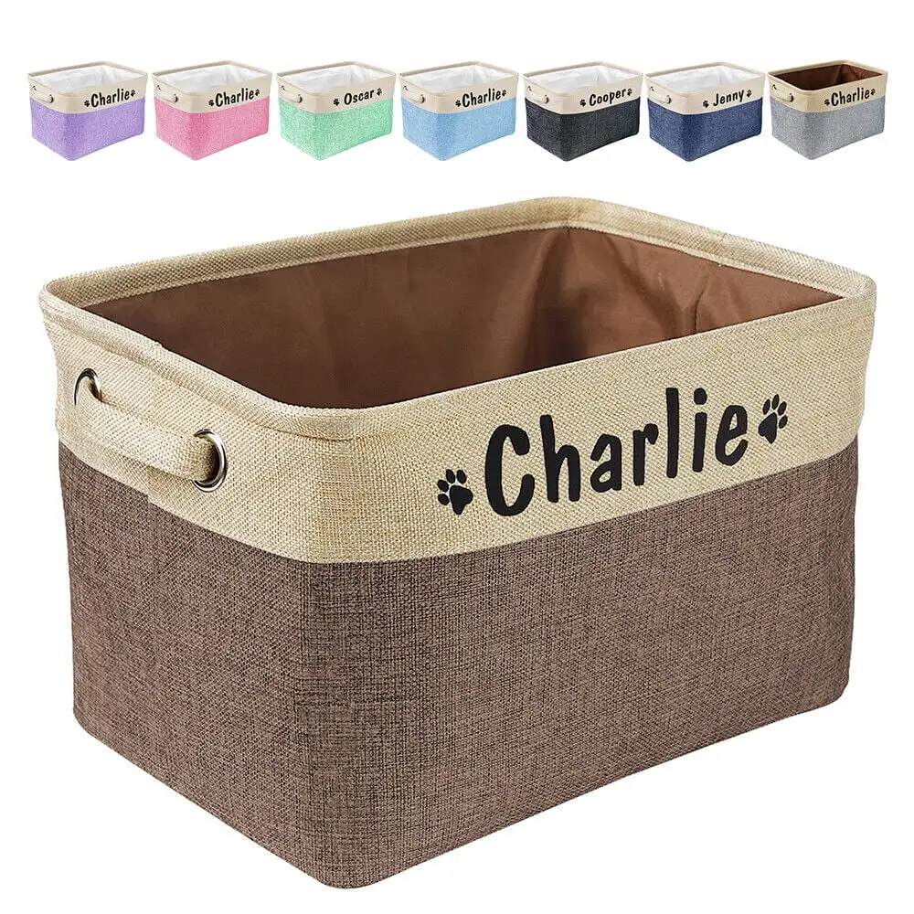 Beirui Pet Toy Storage Box Personalised Fabric Dog Cat Accessory Carrier Bag Bin Box Print Name