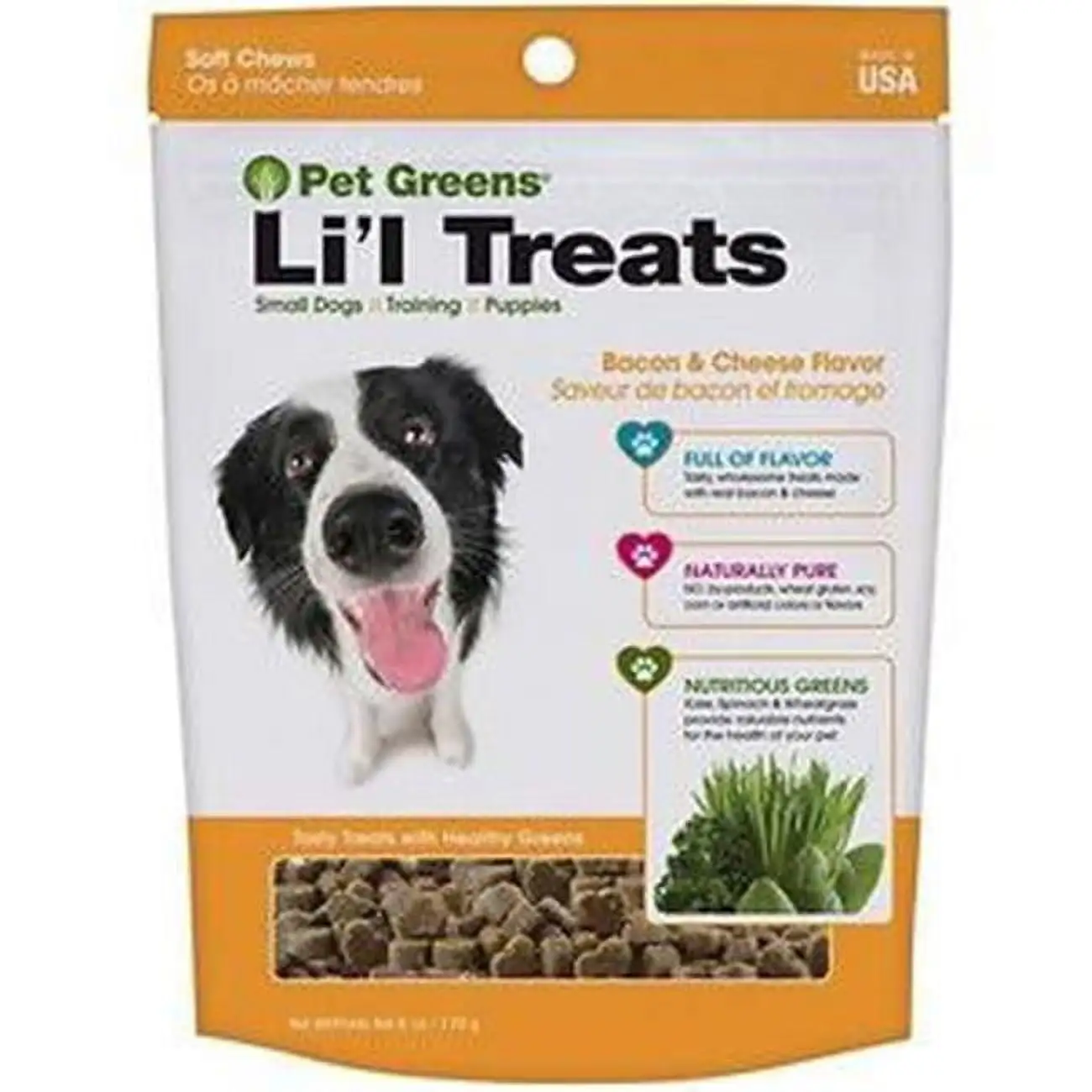 Bell Rock Growers 669828430019 6 oz Pet Greens Lil Bacon & Cheese Flavor Dog Treats