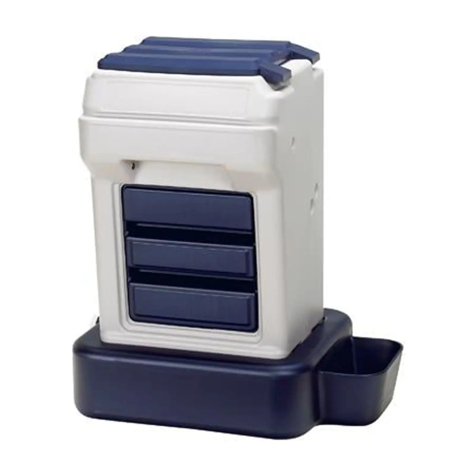 Bergan K-9 Cafe Tray Pack Pet Food Dispenser. Gray. Blue. 26 x 23.25 x 15