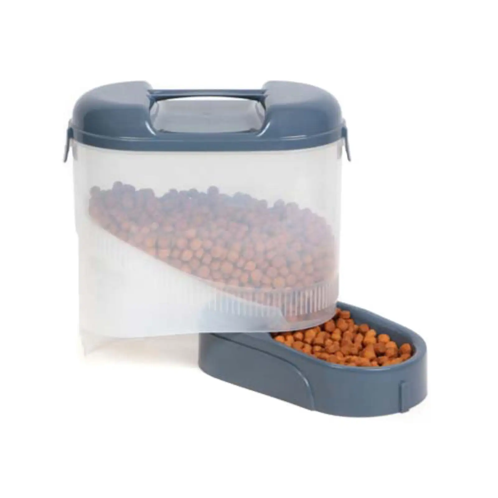 Bergan Pet Travel Feeder. Blue. 11.5 X 11.5 X 6.3