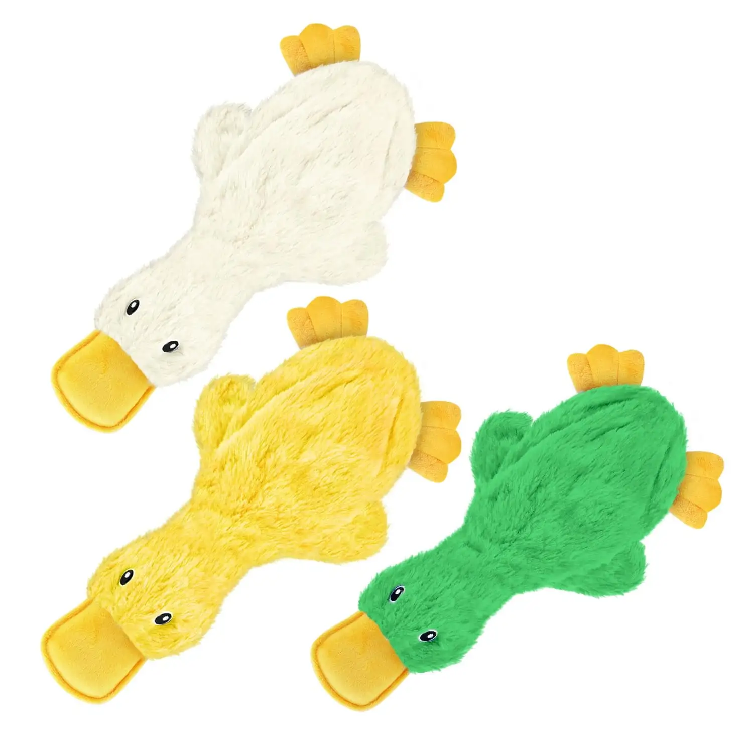 Best Pet Supplies Crinkle Dog Toy for Small. Medium. and Large Breeds. Cute No Stuffing Duck with Soft Squeaker. Fun for Indoor Puppies and Senior Pups. Plush No Mess Chew and Play - PT331-333-336T