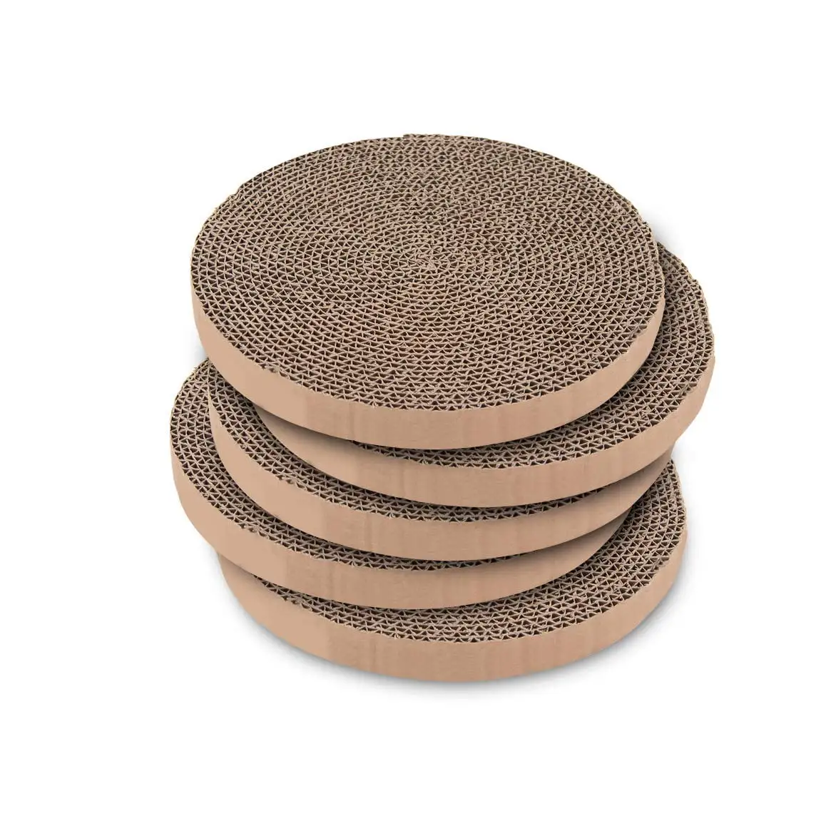 Best Pet Supplies Scratch and Spin Cat Scratcher Replacement Pads for Active Play. Natural Recycled Corrugated Cardboard. Supports Pet Behaviors. Relieves Stress - 5 Count