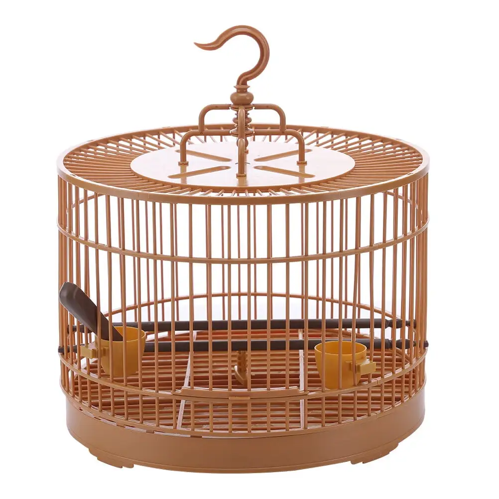 Bestonzon Bird Cage Cages Hanging Decorative Birds Budgie Parakeet Travel Small Round Parakeets Bamboo