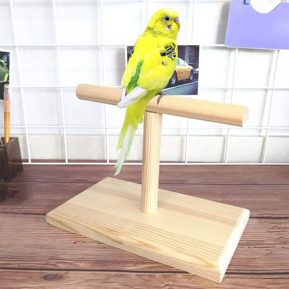 Besufy Bird Stand.Portable Wood Bird Parrot Training Spin Perch Stand Playground Platform Toy