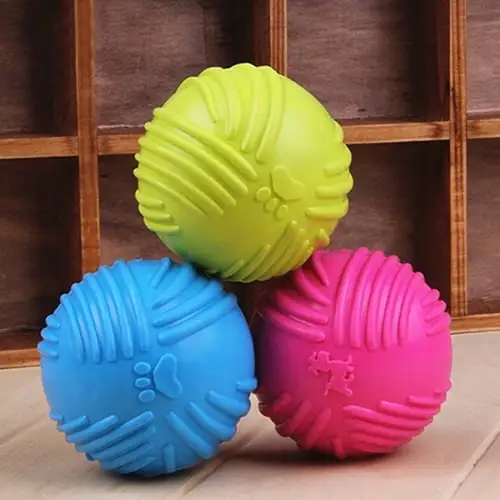 Besufy Pet Ball Toy.Dog Cats Play Rubber Ball Puppy Throw Teaser Playing Fetch Chew Bite Toys