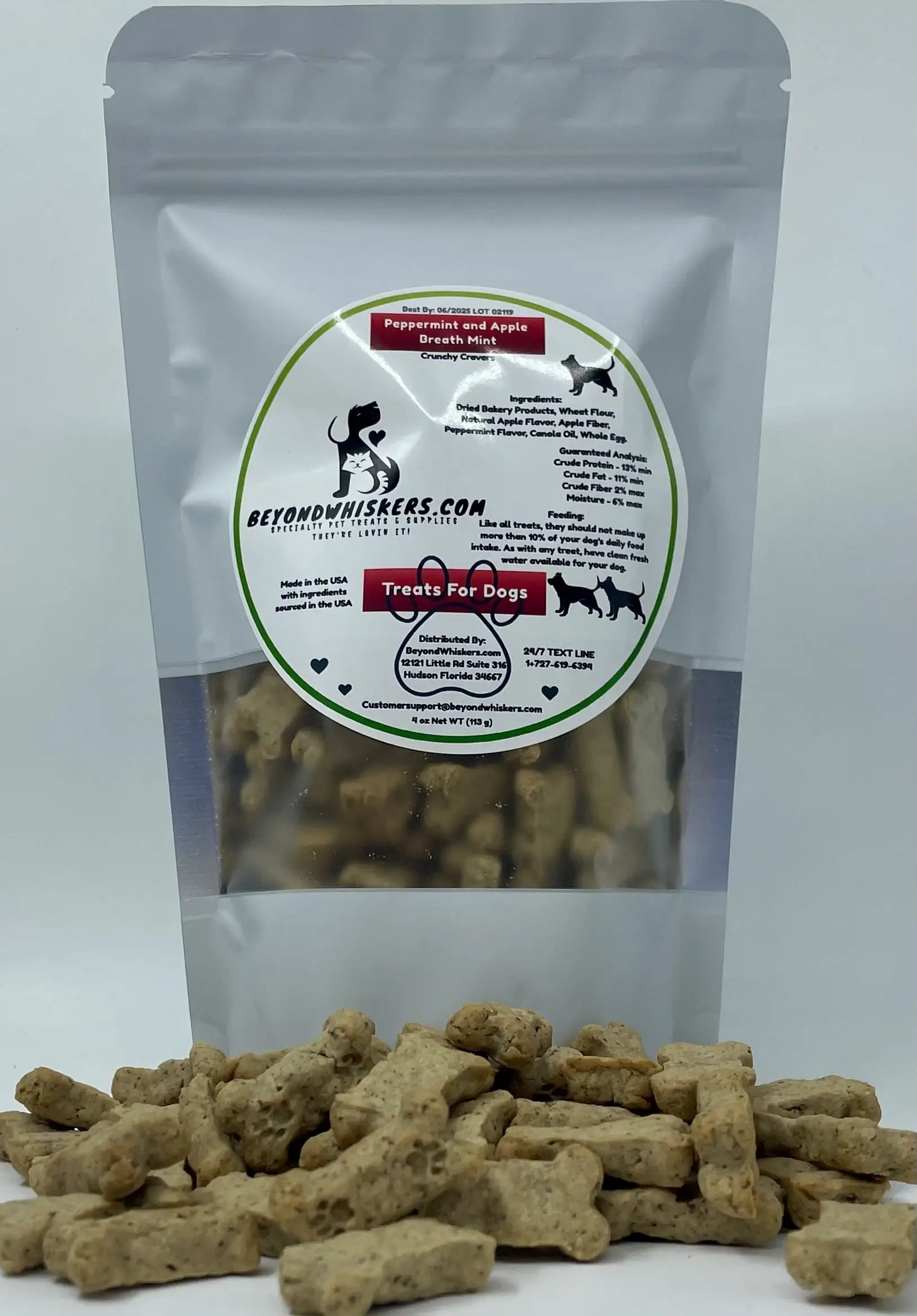 BeyondWhiskers Peppermint and Apple Breath mint dog treats