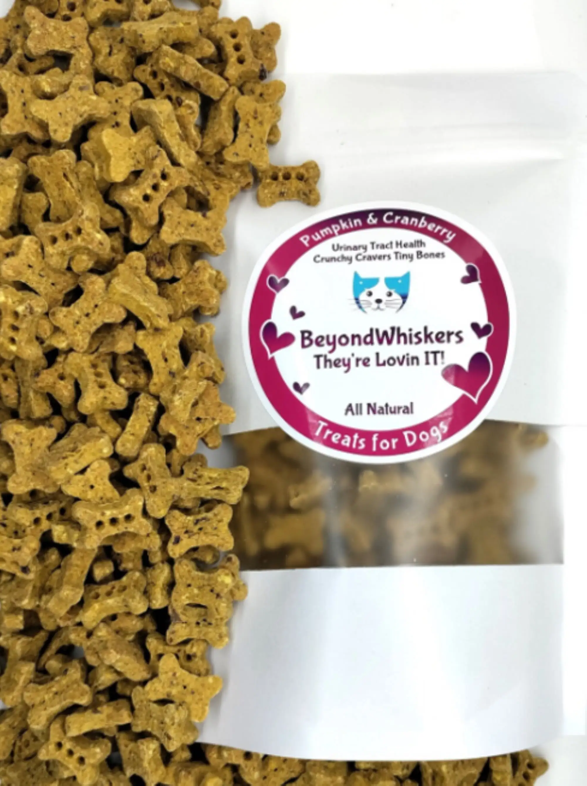 BeyondWhiskers Pumpkin & Cranberry Tiny Bones All-Natural. Limited Ingredient urinary health dog treats