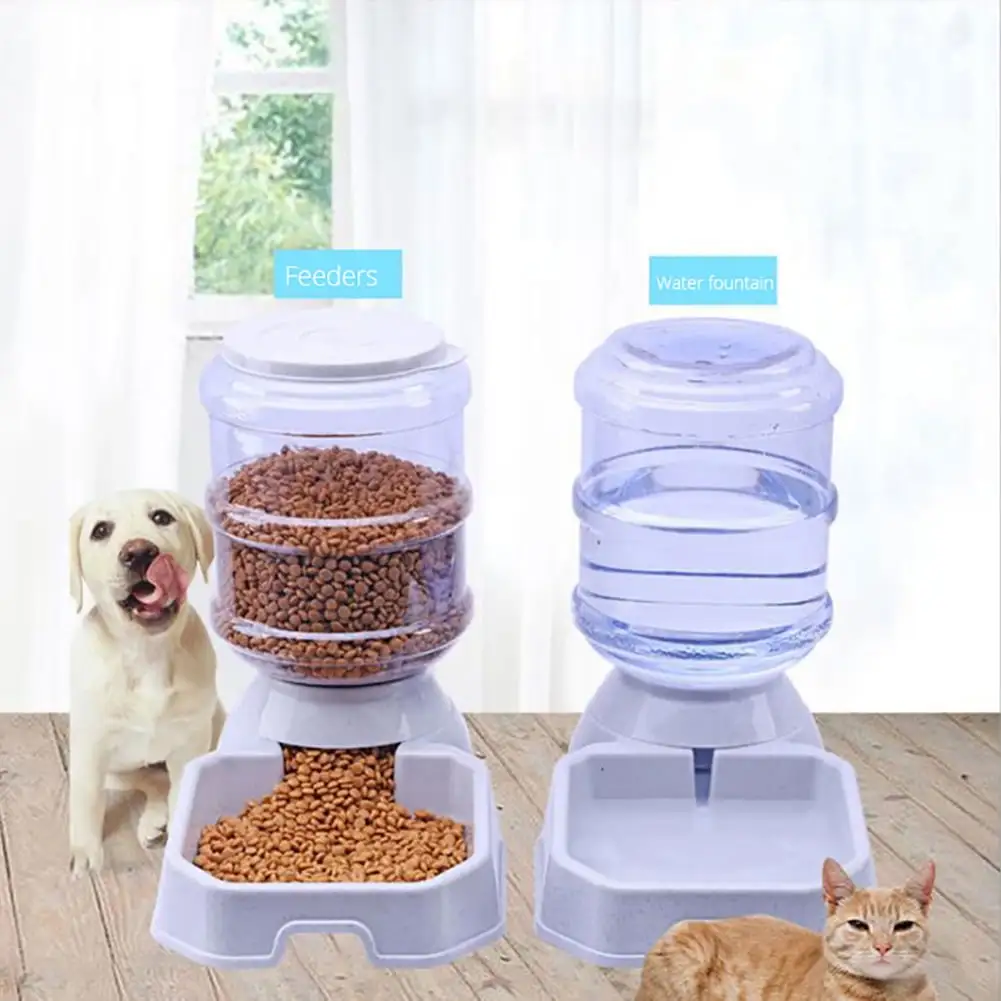 Bigstone 3.8L Automatic Pet Feeder Dog Cat Drinking Bowl Large Capacity Water Food Holder