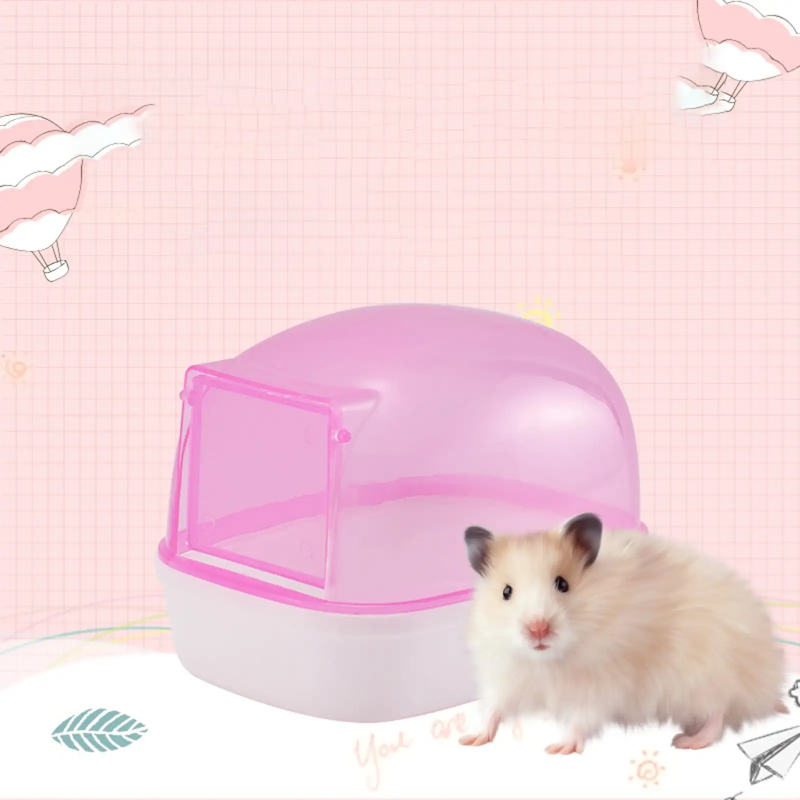 Bigstone Hamster Bathroom Automatic Door Pet Shower Room Transparent Rat Chinchilla Small Animal Toilet Pet Supplies