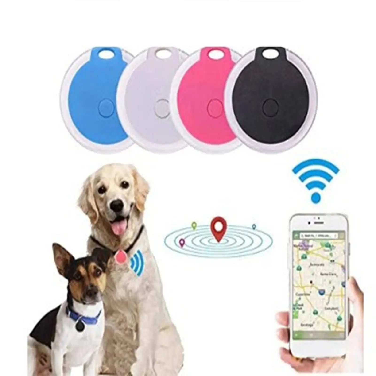 Bigstone Pet Tracker Portable Anti-theft Lightweight Pet Dogs GPS Locator Bluetooth-compatible Tracker Dogs Supplies