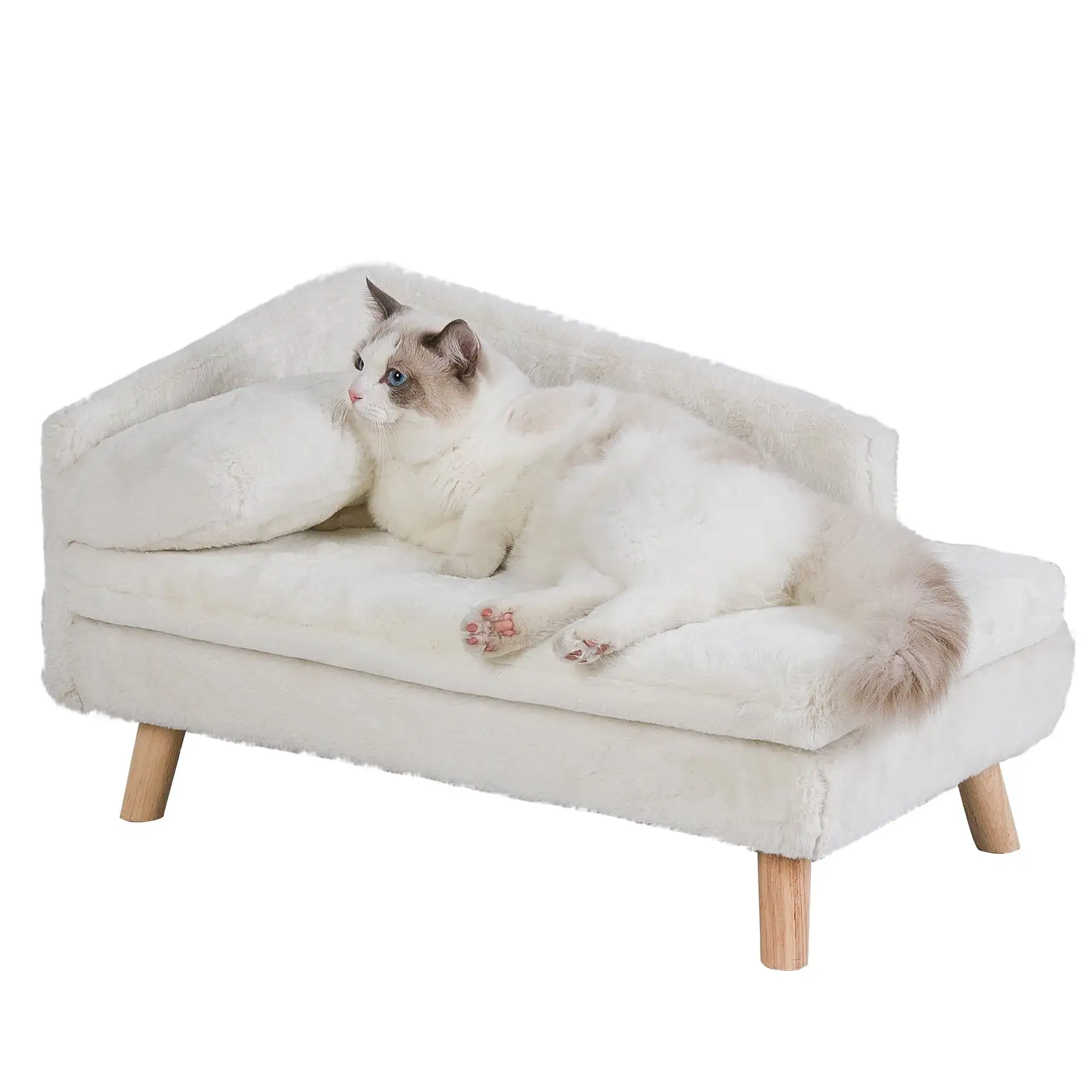 BingoPaw Elevated Sofa Couch Dog Bed Wood Legs for Dogs Cats. 27.56L