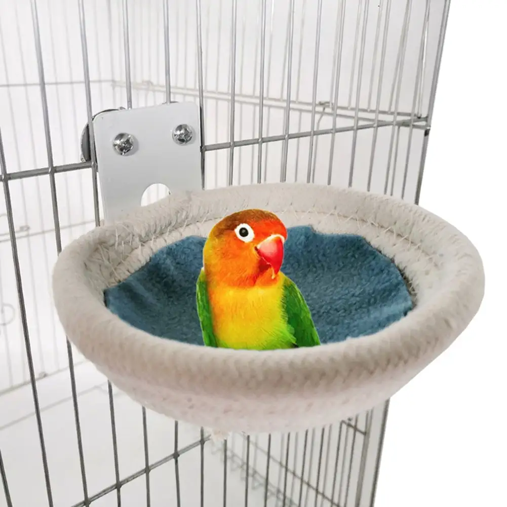 Bird Breeding Nest Handmade Cotton Rope Hatch House With Hooks For Budgie Parakeet Cockatiel Lovebird