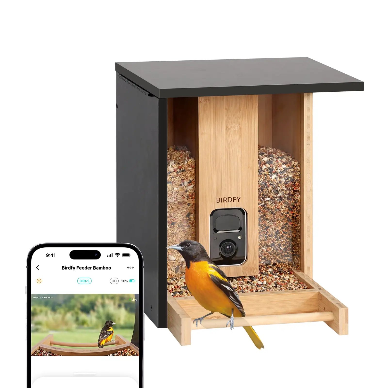 Bird Feeder with Camera. Netvue Birdfy Upgrade Smart Bird Feeders Solar Powered Natural