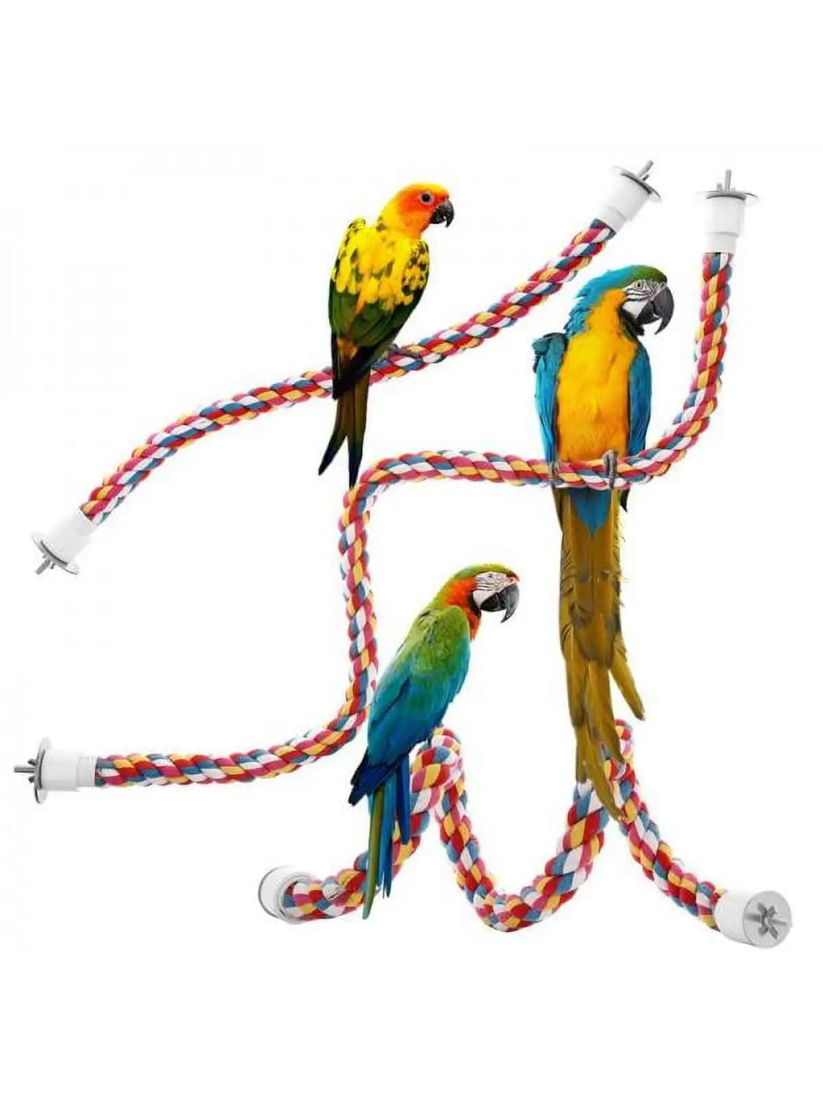 Bird Pet Rope Perches Cage Comfy Perch Parrot Cotton Bungee Toy