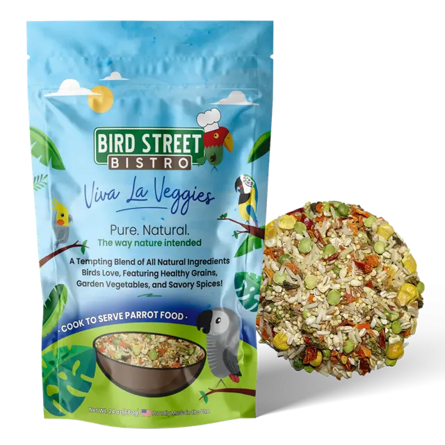 Bird Street Bistro 24oz Viva La Veggies Parrot Food Cooks in 3-15 Min Natural Legumes