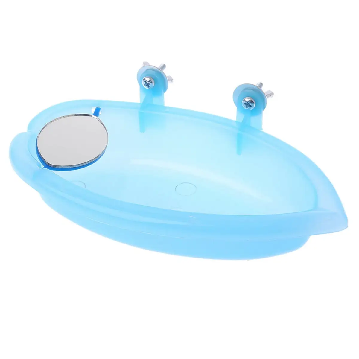 Bird Water Bath Tub With Mirror For Pet Bird Cage Hanging Bowl Parrots Parakeet Bird Bathing Tub