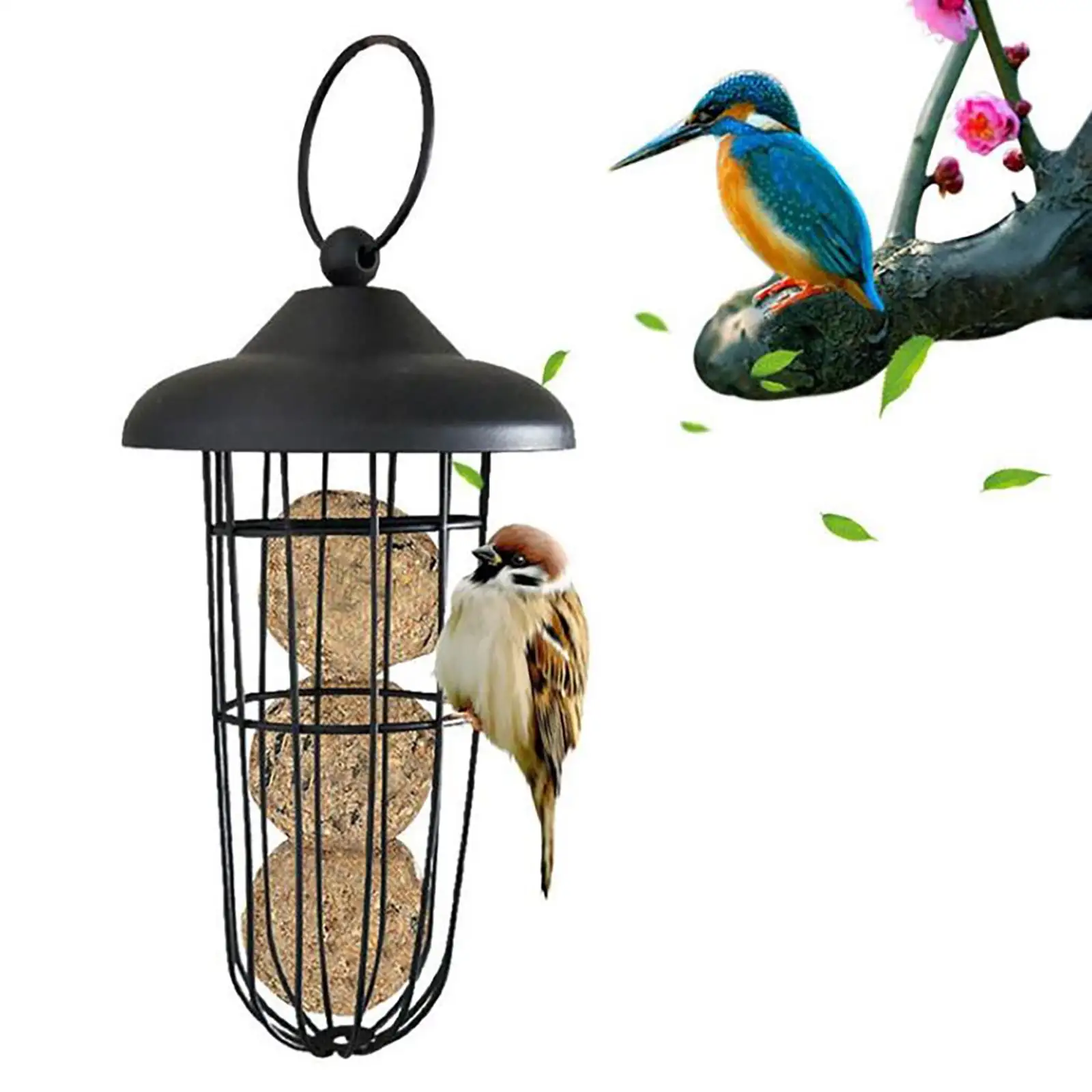 Birdfeeder. Bird Feeder Outdoor Hanging Type Sprayed Metal Windproof Ball Bird Feeder Meal Worm Feeder Suet Feeder Basket Smart Feeder with Camera Solar Birdhouse Small Birds SuetA64