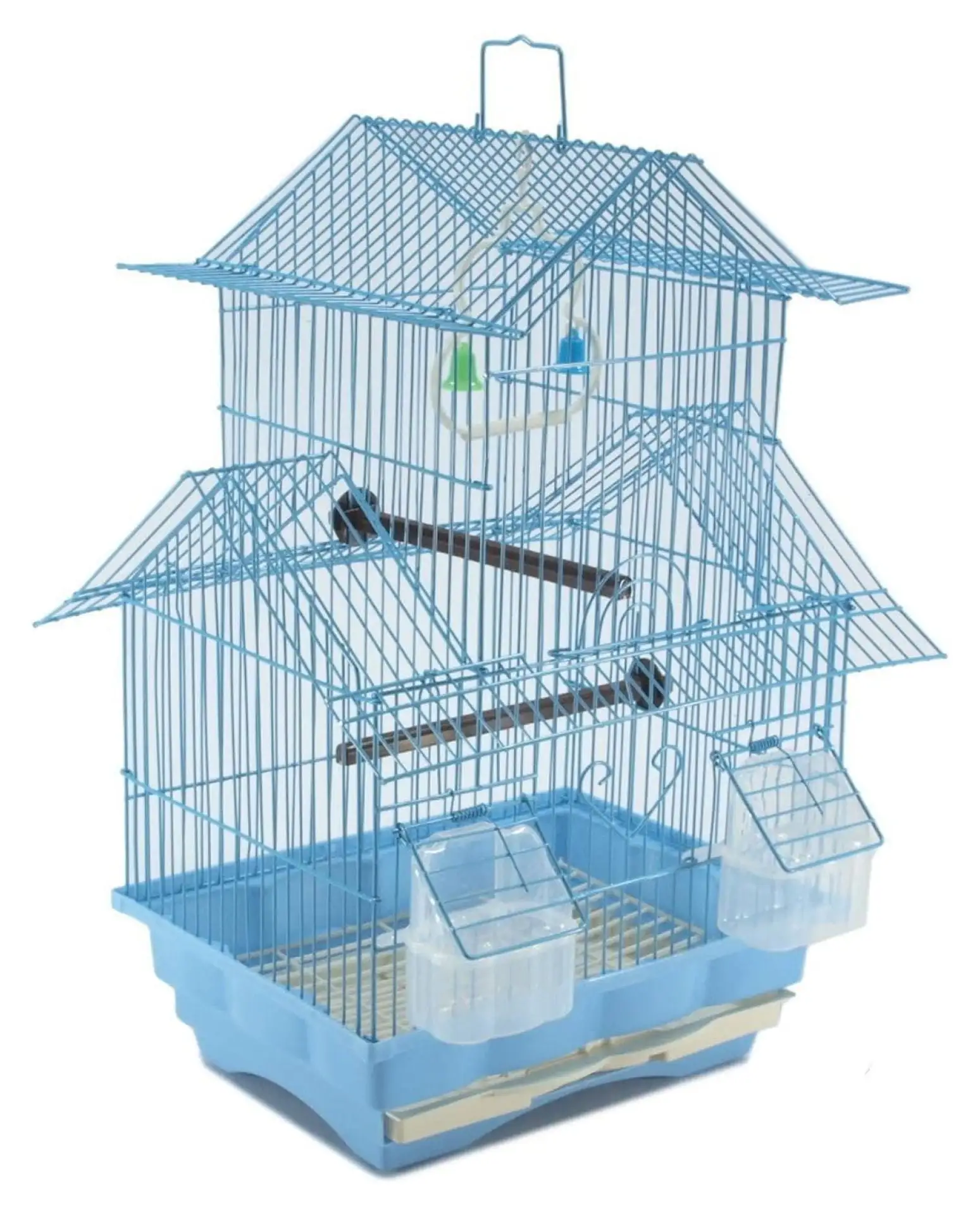 Blue 18-inch Small Parakeet Wire Cage for Budgie Parakeets Finches Canaries Lovebirds Small Parrots Cockatiels Green Cheek Conure Perfect Travel Cage and Hanging House