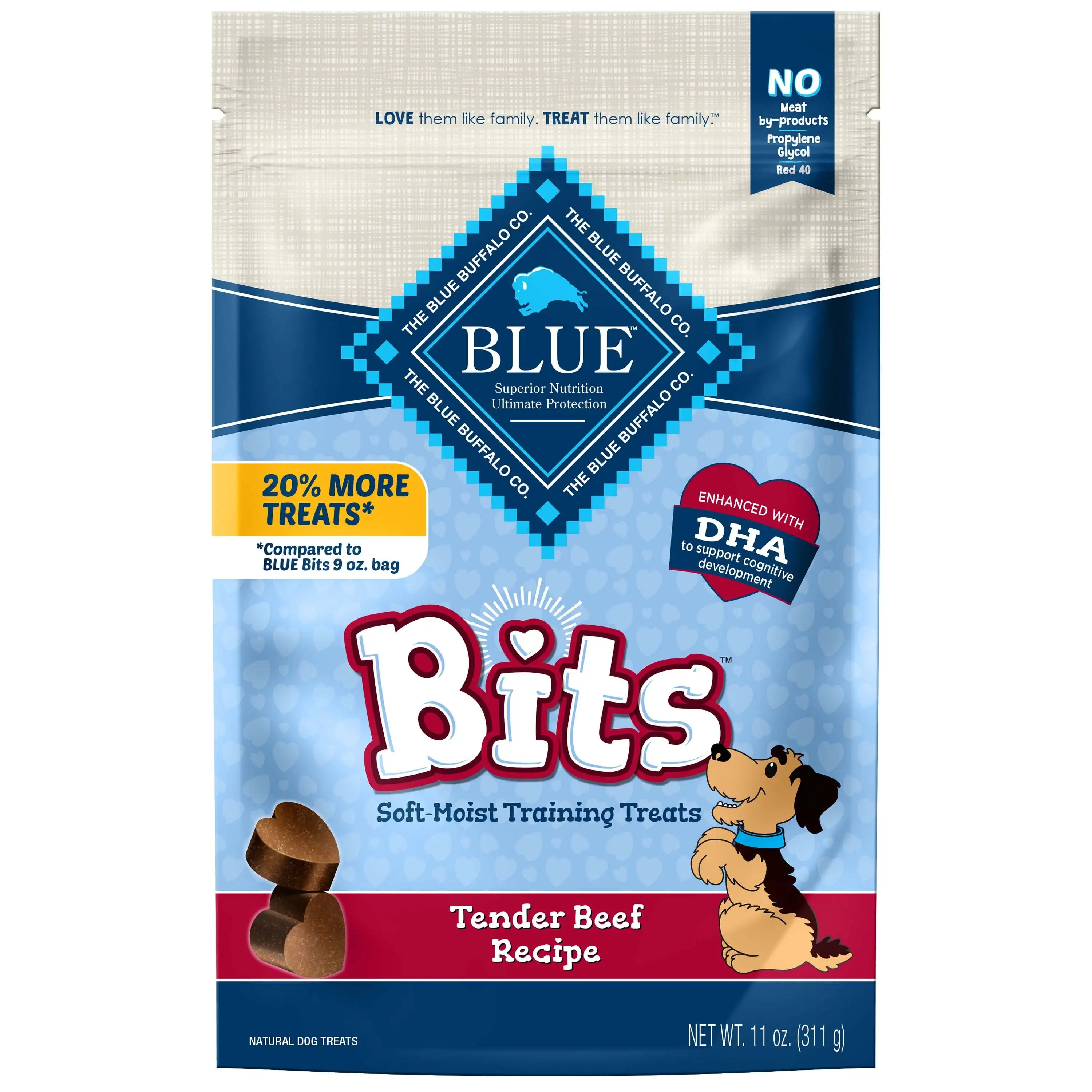 Blue Buffalo BLUE Bits Training Treats Beef Flavor Soft Treats for Dogs. Whole Grain. 11 oz. Bag