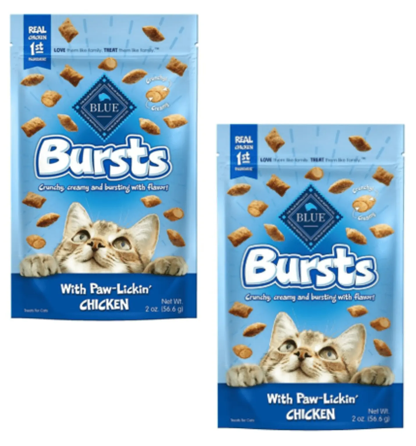 Blue Buffalo Bursts Paw-Lickin Chicken 2oz Pouch - Pack of 2