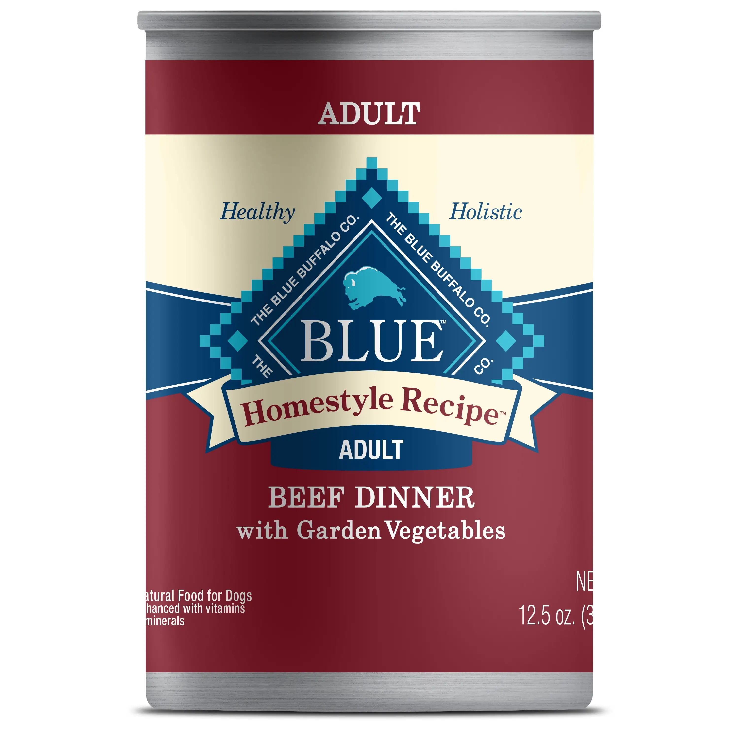 Blue Buffalo Homestyle Recipe Adult Wet Dog Food. Beef Dinner. 12.5-oz. Can