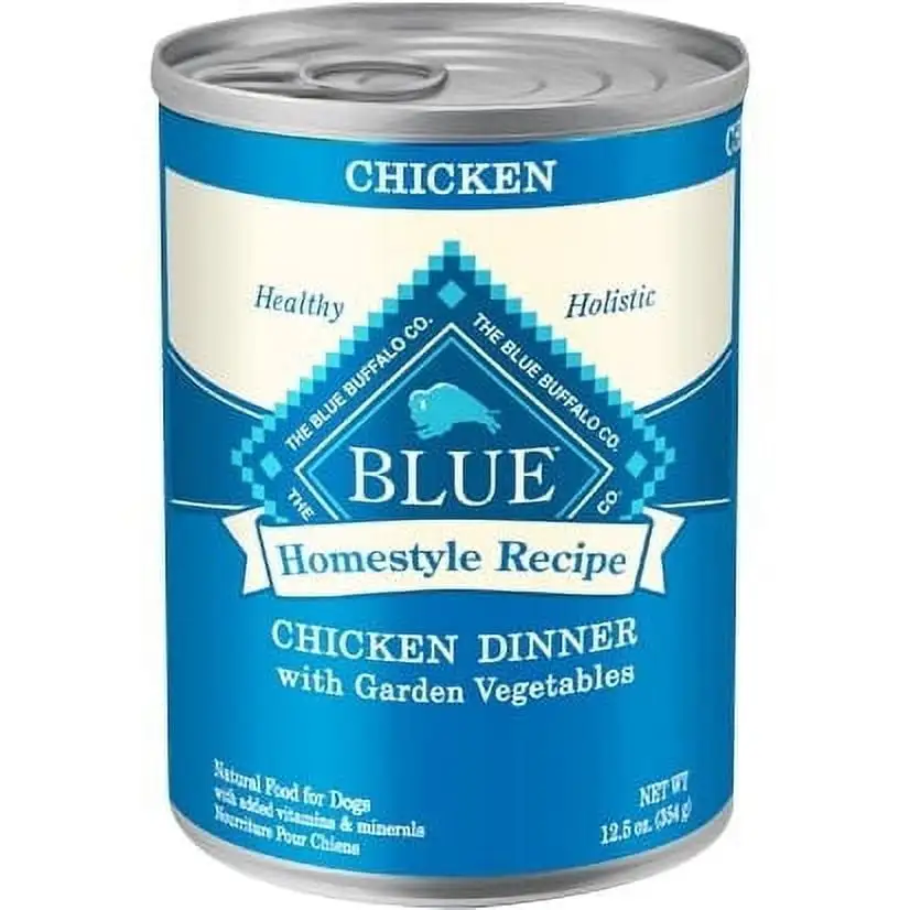 Blue Buffalo Homestyle Recipe Chicken Pate Wet Dog Food for Adult Dogs. Whole Grain. 12.5 oz. Can