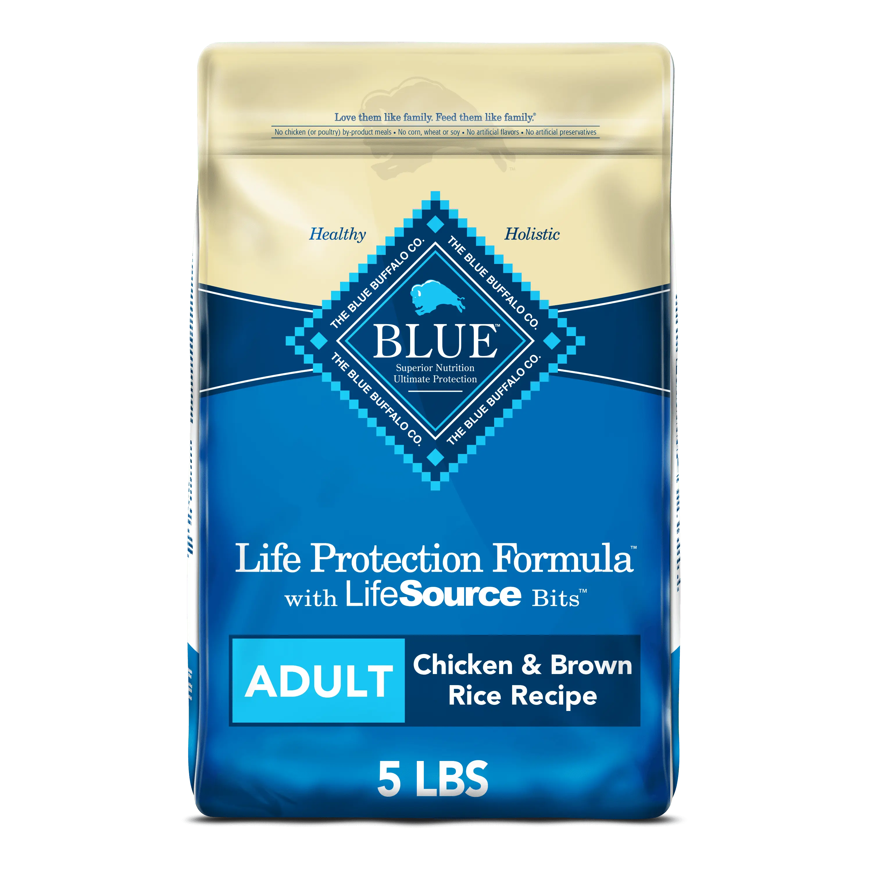 Blue Buffalo Life Protection Formula Natural Adult Dry Dog Food. Chicken and Brown Rice 5 lb. Bag