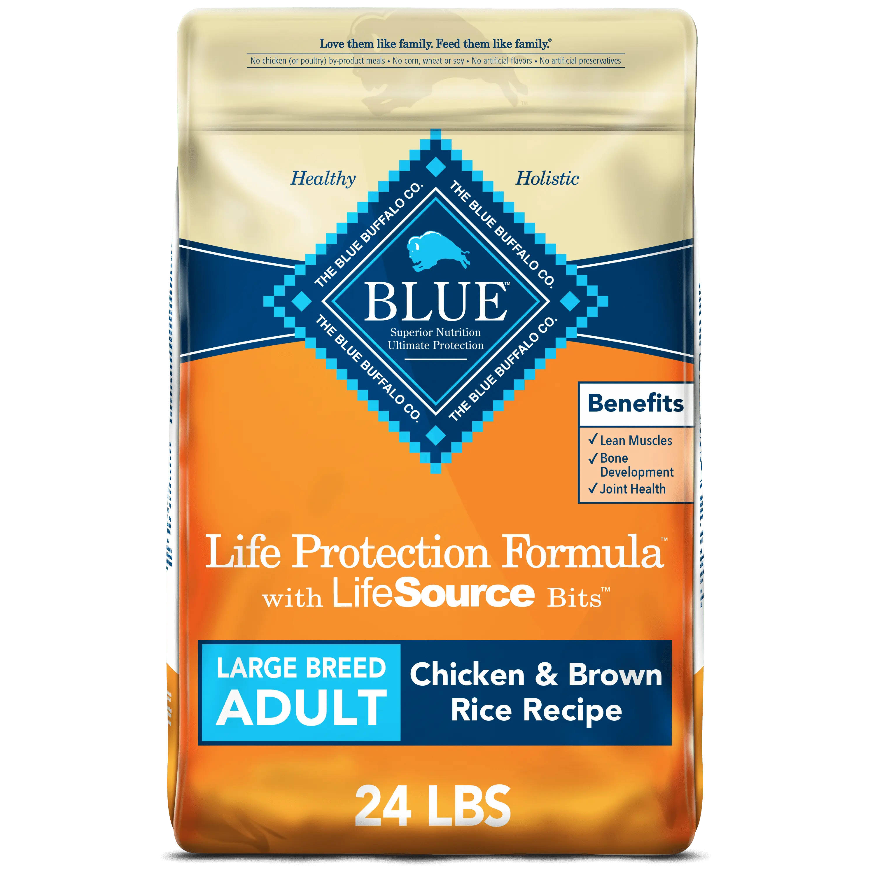 Blue Buffalo Life Protection Formula Natural Adult Large Breed Dry Dog Food. Chicken 24 lb. Bag