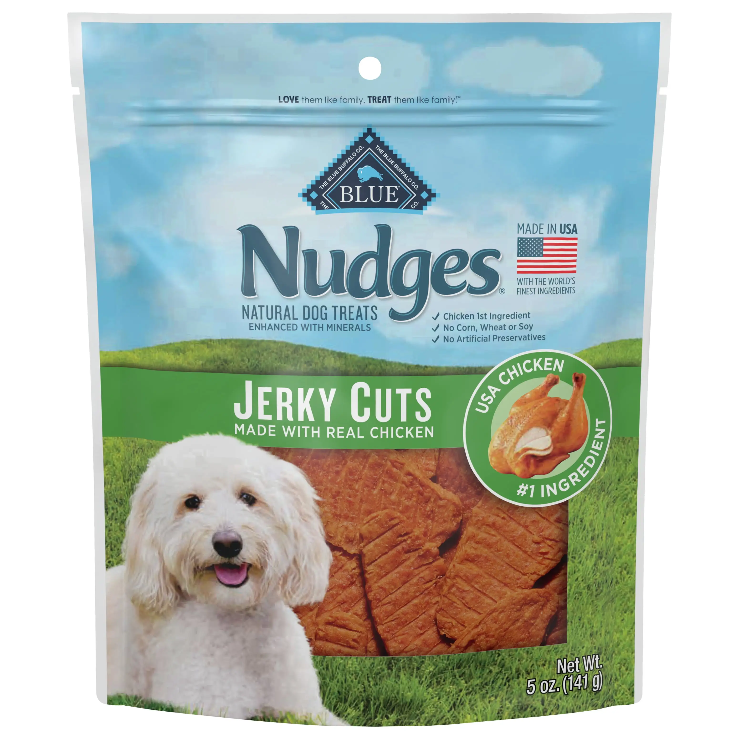 Blue Buffalo Nudges Jerky Cuts Natural Dog Treats Chicken Bag