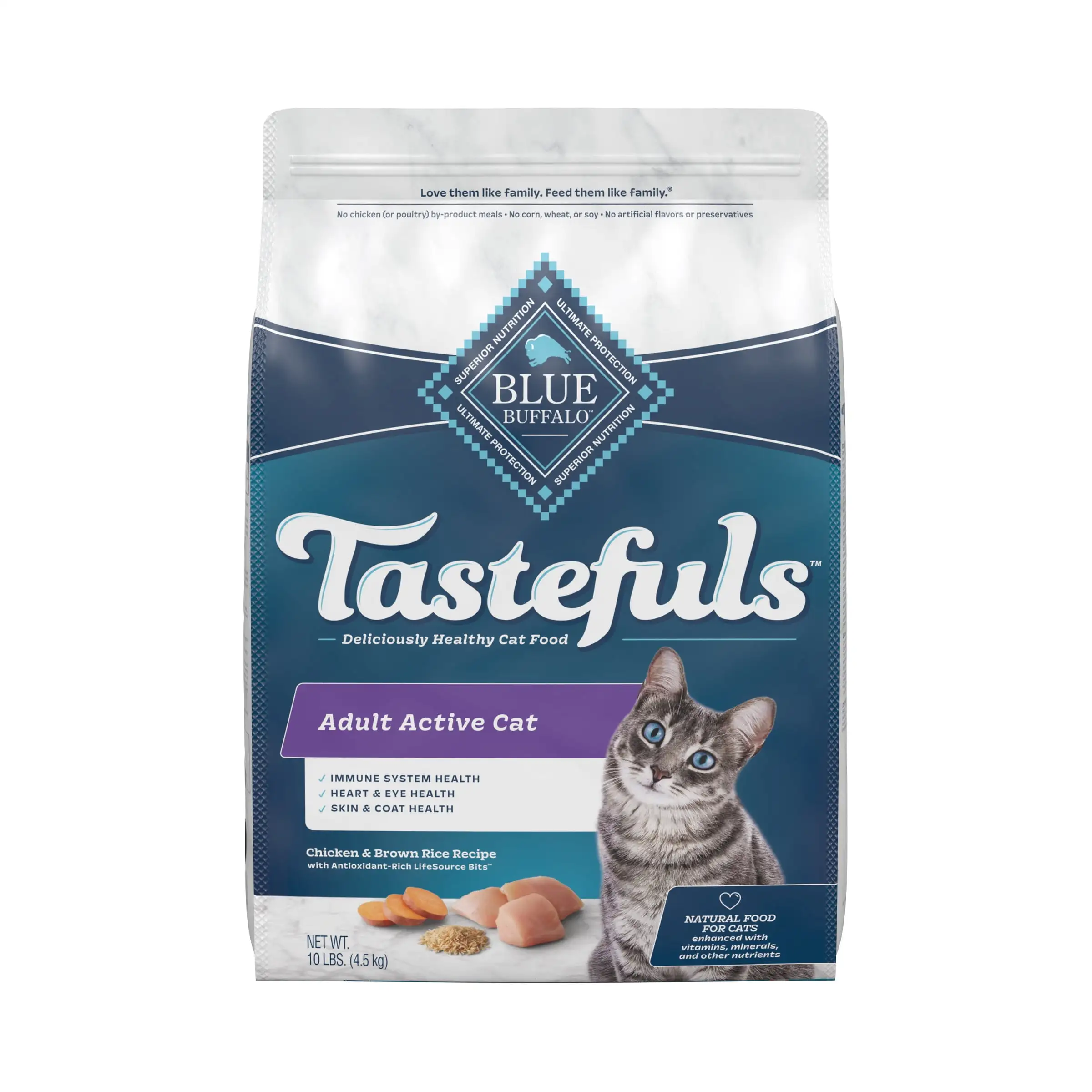 Blue Buffalo Tastefuls Active Natural Adult Dry Cat Food. Chicken 10lb Bag