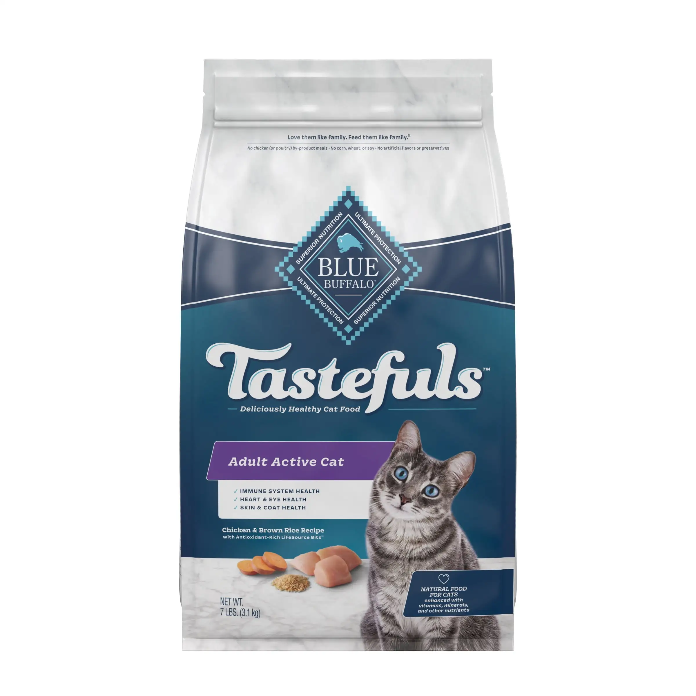 Blue Buffalo Tastefuls Active Natural Adult Dry Cat Food. Chicken 7lb Bag