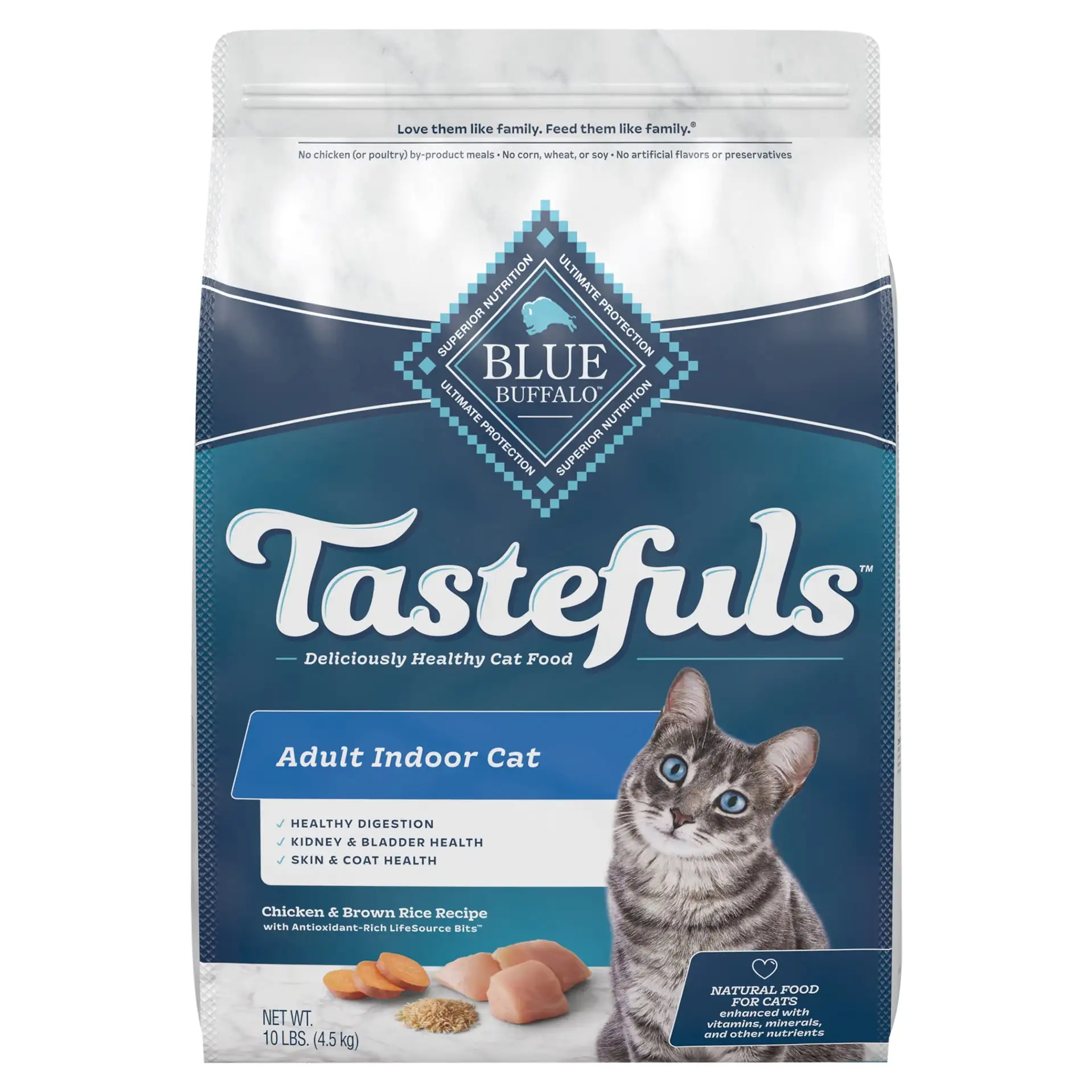 Blue Buffalo Tastefuls Indoor Natural Adult Dry Cat Food. Chicken 10lb bag