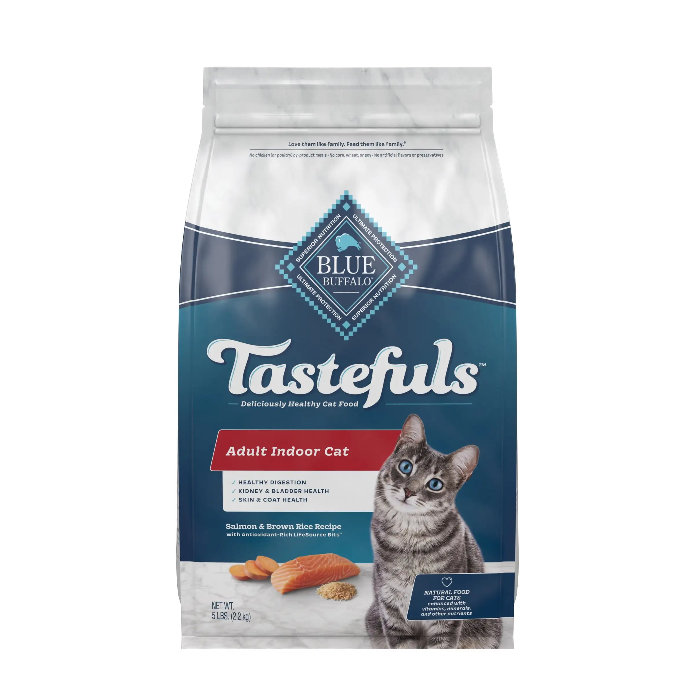 Blue Buffalo Tastefuls Indoor Natural Adult Dry Cat Food. Salmon 5lb bag