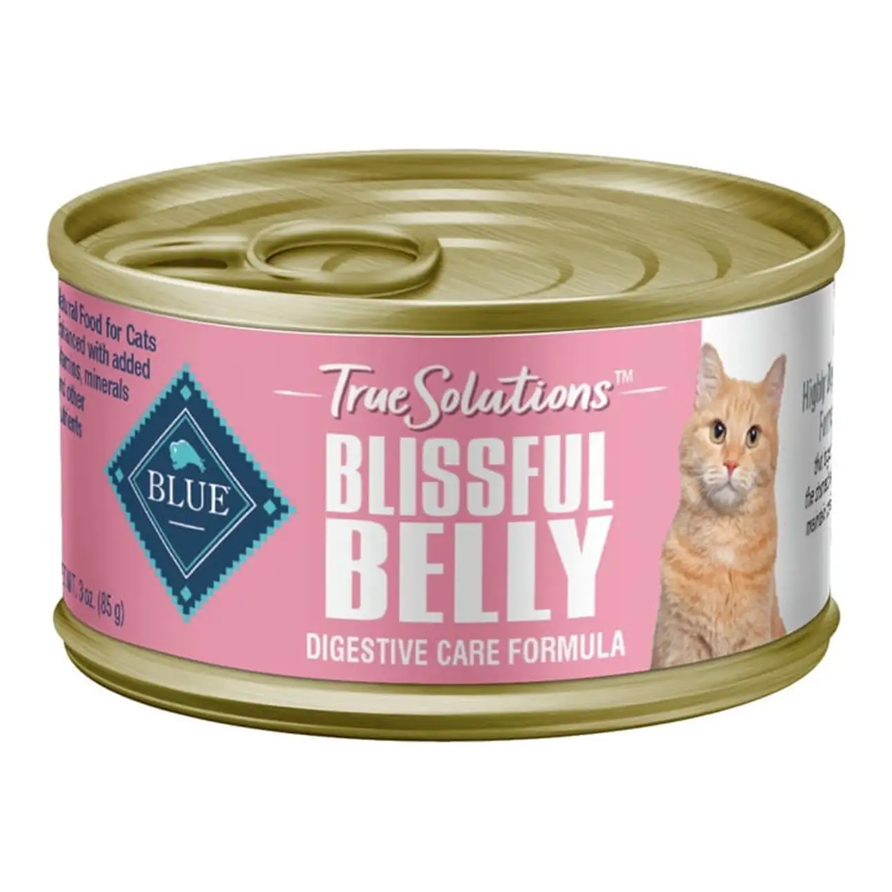 Blue Buffalo True Solutions Blissful Belly Digestive Care Chicken Pate Wet Cat Food for Adult Cats. Whole Grain. 3 oz. Can