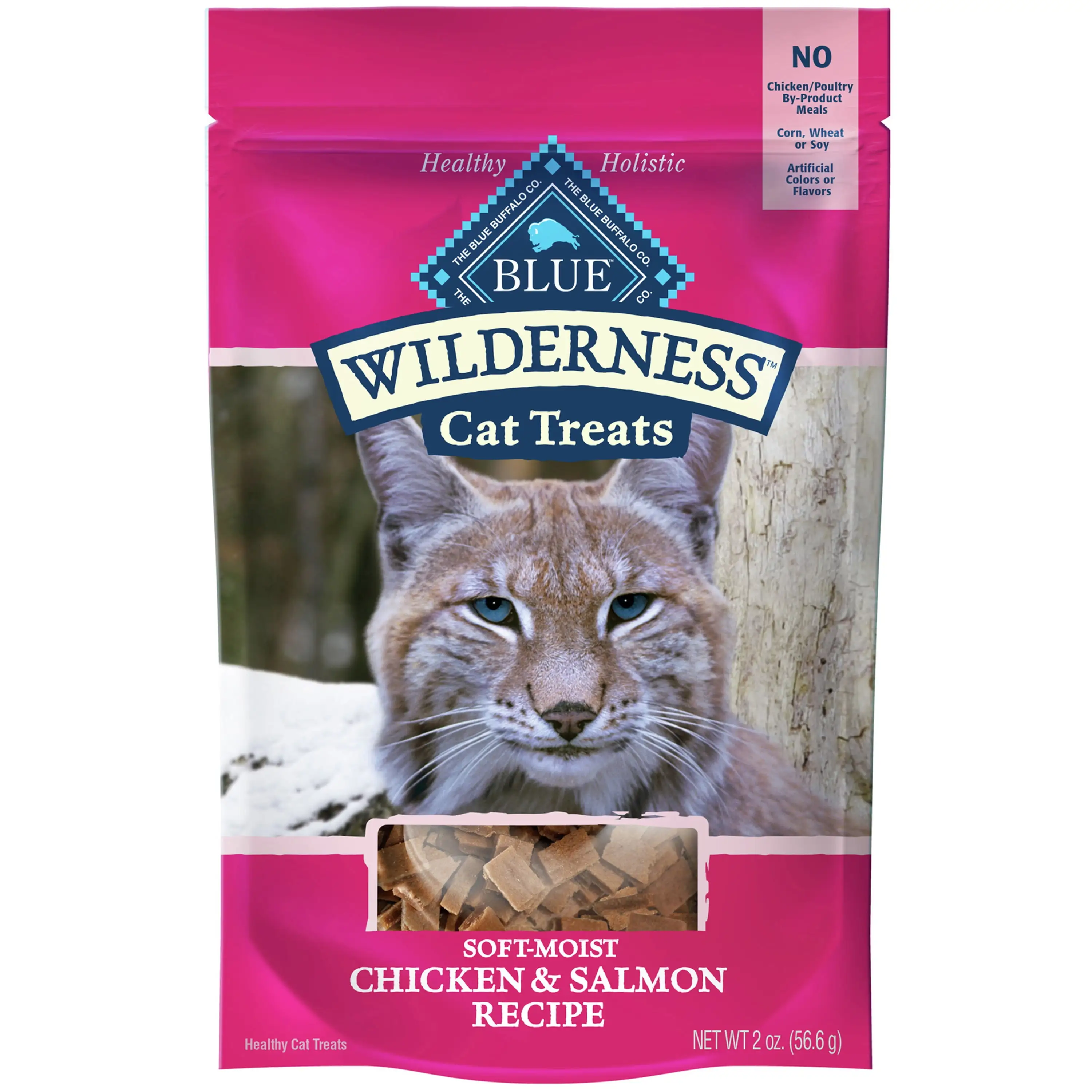 Blue Buffalo Wilderness Chicken & Salmon Flavor Soft Treats for Cats. Grain-Free. 2 oz. Bag