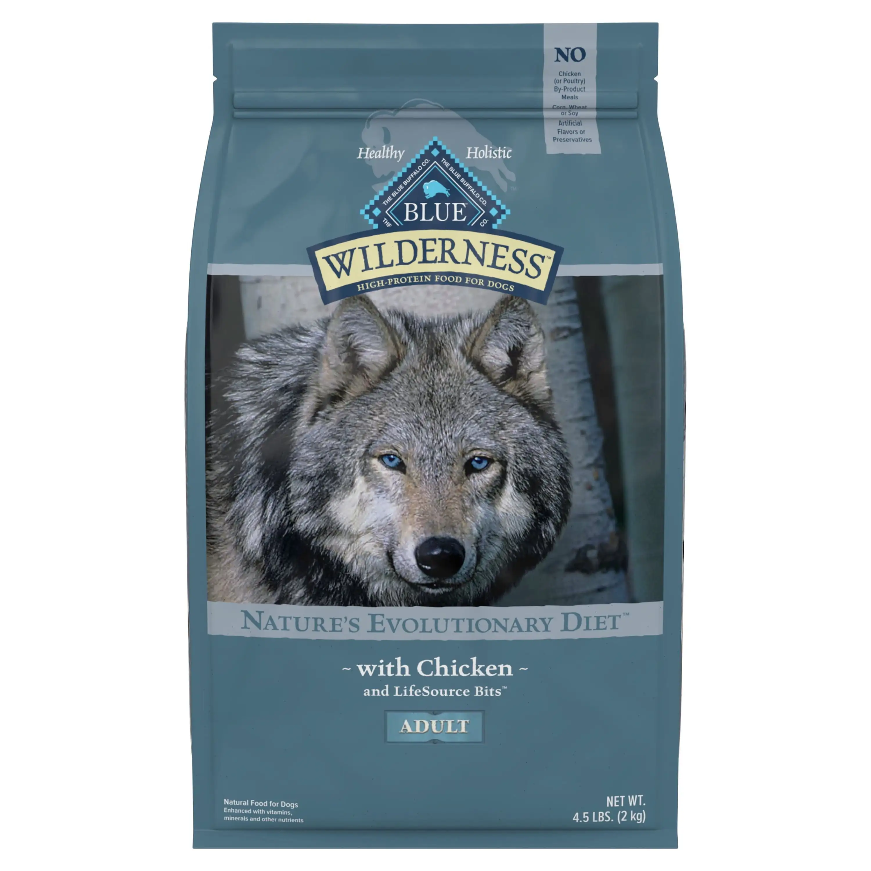 Blue Buffalo Wilderness High Protein Chicken Dry Dog Food for Adult Dogs. Grain-Free. 4.5 lb. Bag