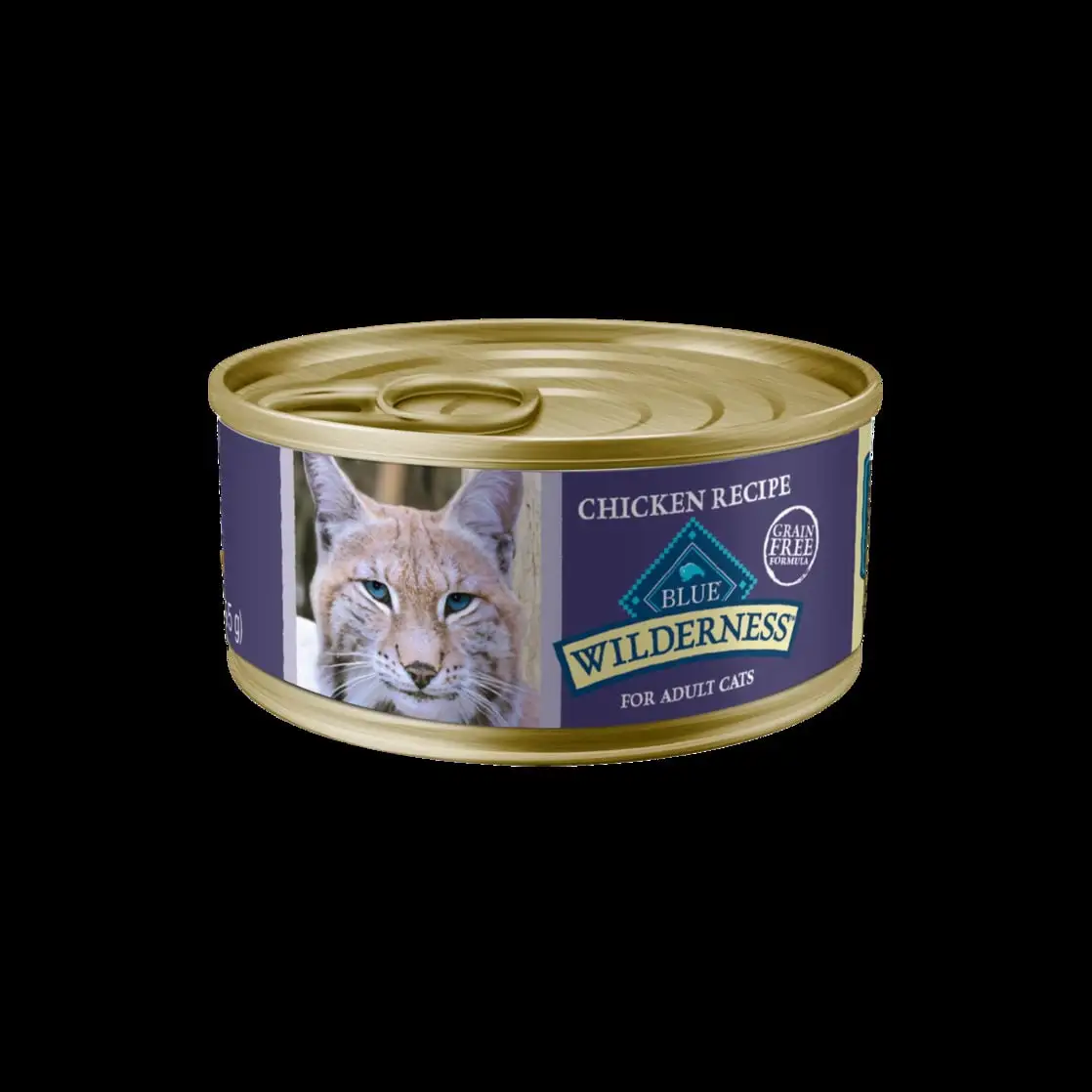 Blue Buffalo Wilderness High Protein Chicken Pate Wet Cat Food for Adult Cats. Grain-Free. 5.5 oz. Can