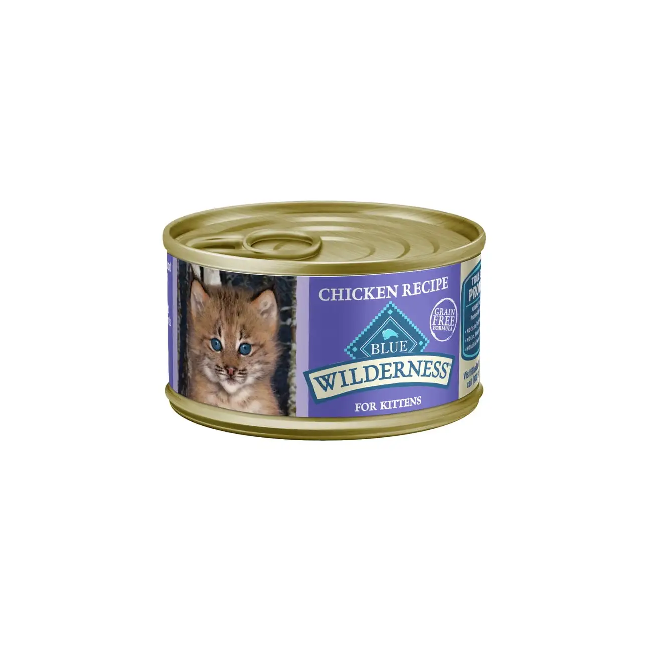 Blue Buffalo Wilderness High Protein Chicken Pate Wet Cat Food for Kittens. Grain-Free. 3 oz. Can