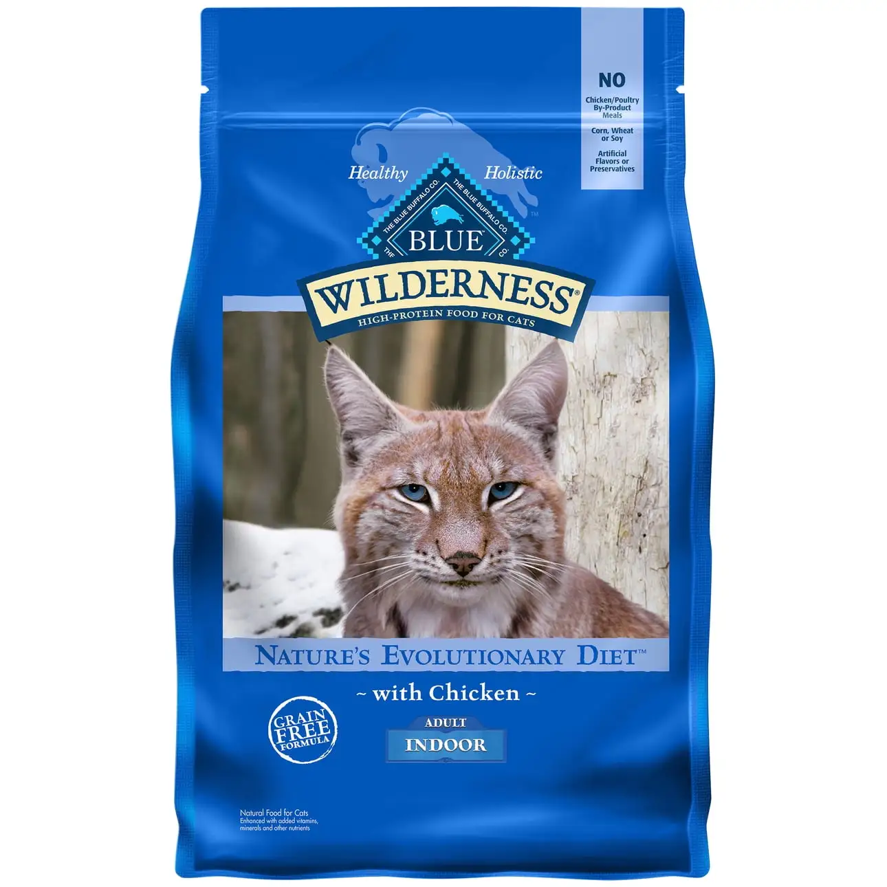 Blue Buffalo Wilderness High Protein Indoor Chicken Dry Cat Food for Adult Cats. Grain-Free. 4 lb. Bag